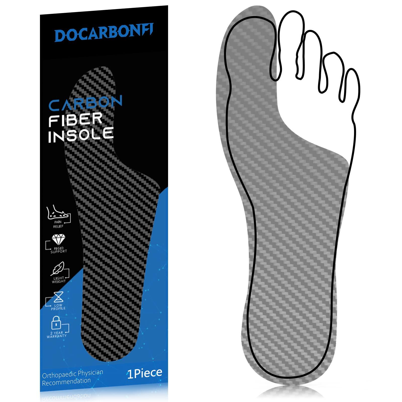 Docarbonfi Mortons Extension Orthotic,Recovery Carbon Fiber Insole,Very Rigid Foot Support Insert for Morton\'s Toe, Turf Toe, Arthritis, Hallux Rigidus, Broken Big Toe and Forefoot Pain,1Piece (265mm)