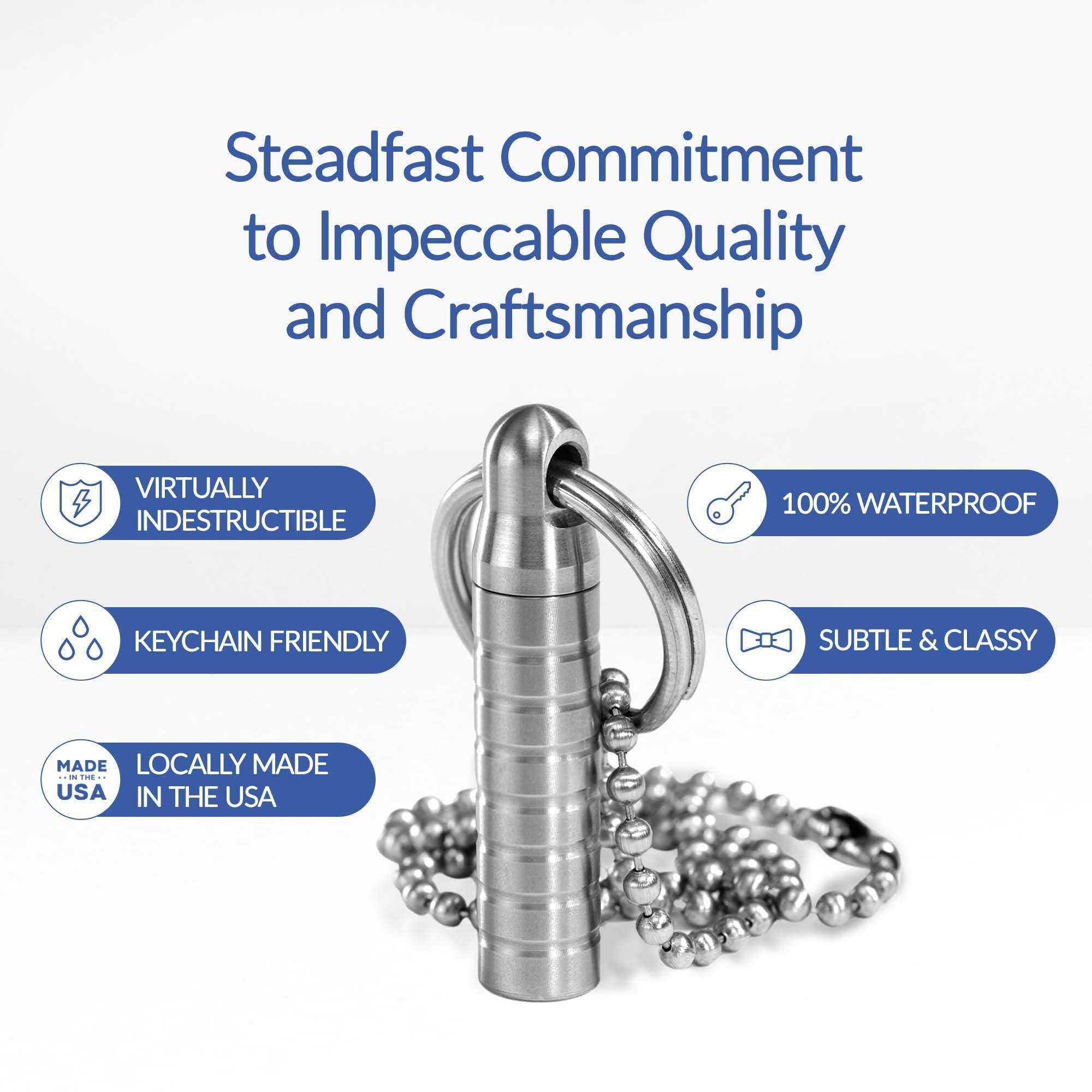 Cielo Pill Holders Cielo Pill Holders - Extra-Small Nitro Keychain Pill Holder, Made in USA, Titanium Keychain Container, Waterproof Pill Case, Stores 7 Nitro Pills