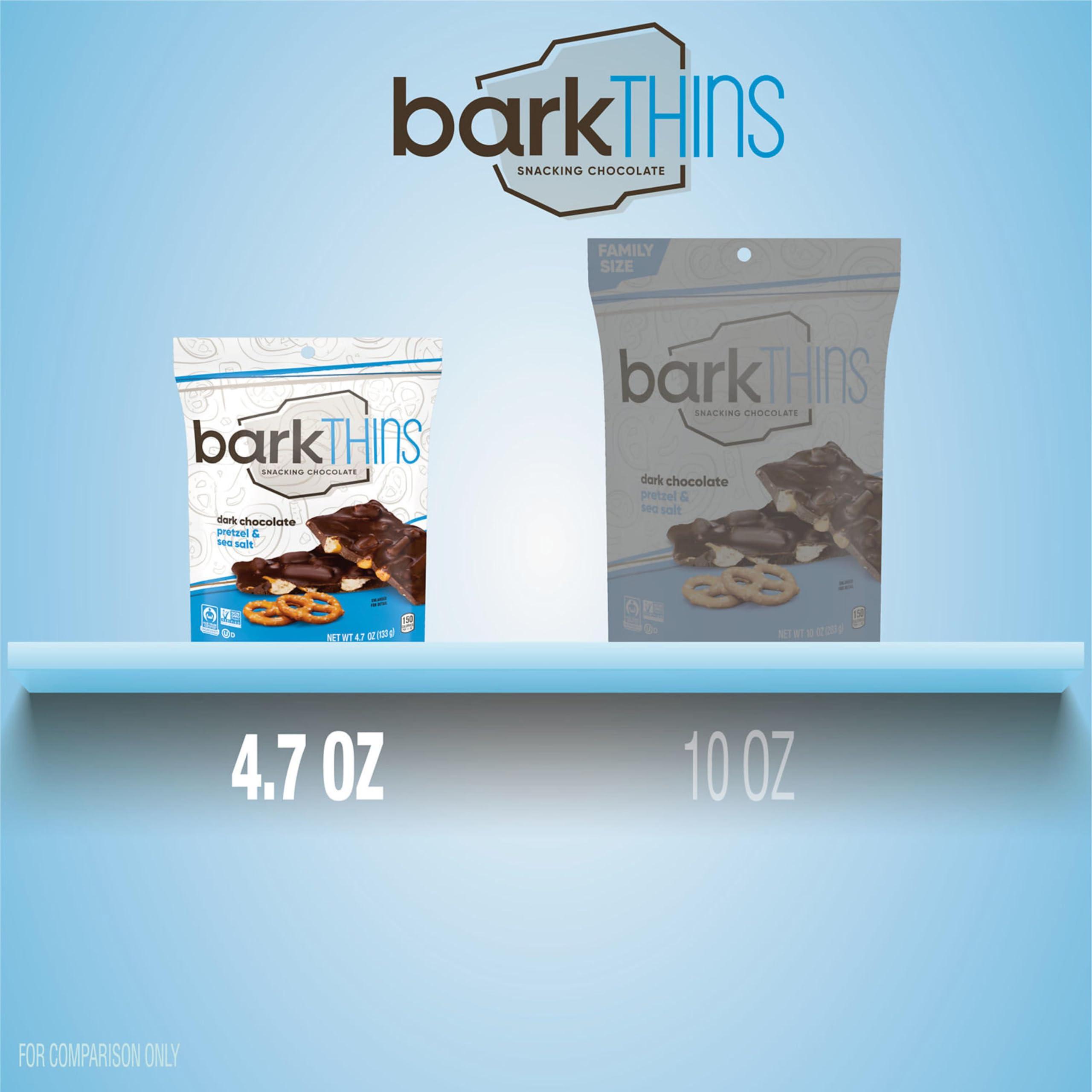 barkTHINS barkTHINS Dark Chocolate, Pretzel and Sea Salt Snacking Chocolate Bag, 4.7 oz