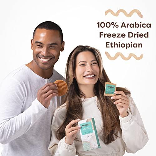 Waka Coffee Waka Premium Instant Dark Roast Coffee (8 Single-Serve Packets) & No Sugar Added Green Tea Powder (200 Cups)