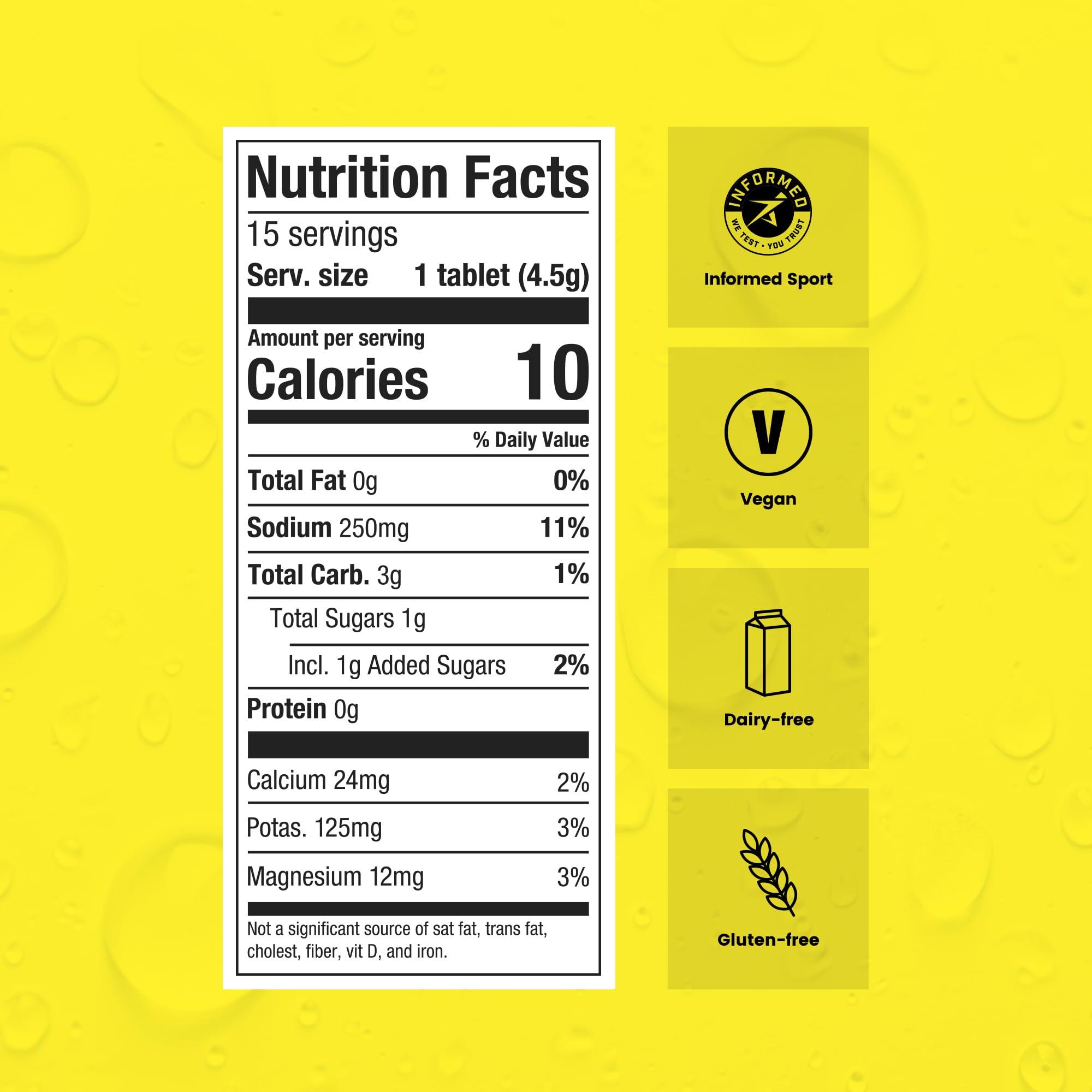 Precision Hydration Precision Hydration Electrolyte Tablets - Multi Strength Effervescent Hydration Tablets - Combats Cramp - Low Calorie, Gluten Free, Vegan Friendly (12 Tubes, 500mg/L - Yellow Tube)