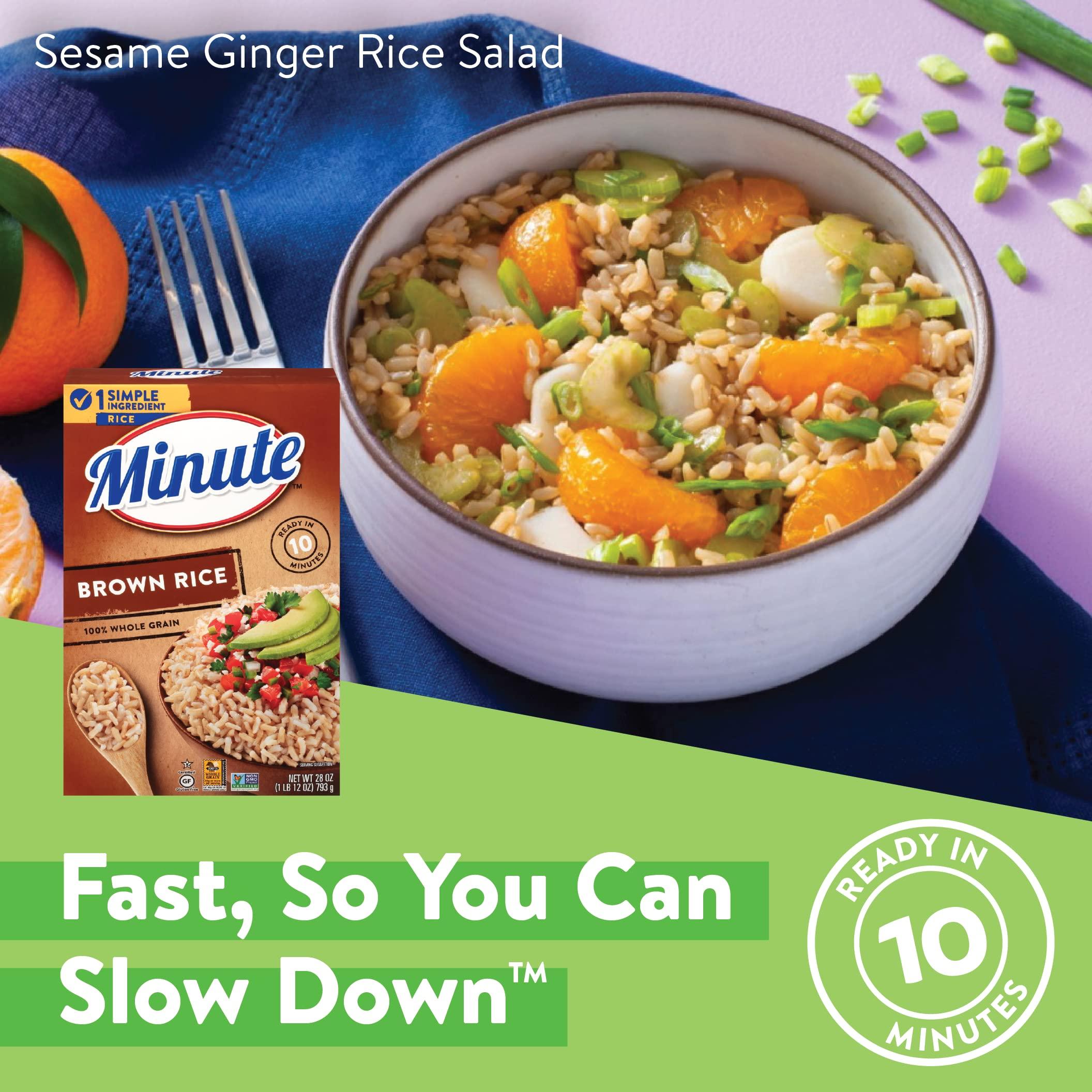 Minute Minute Brown Rice, Instant Brown Rice for Quick Meals, 28-Ounce Box (Pack of 4)