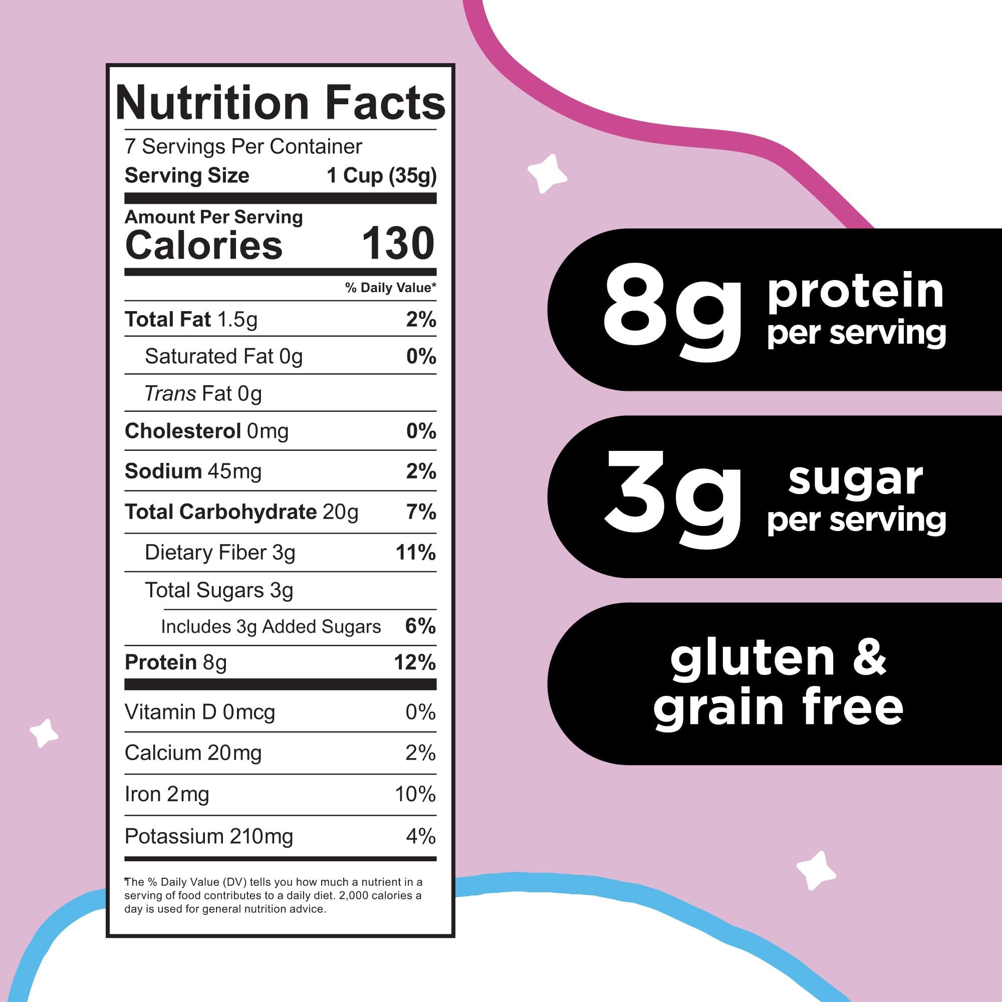 Three Wishes Protein and Gluten Free Breakfast Cereal by Three Wishes (3-Pack) - Marshmallow 8g of Protein and 3g of Sugar Snack - Kosher, Grain-Free, Dairy-Free, Vegan and Peanut-Free - Non-GMO