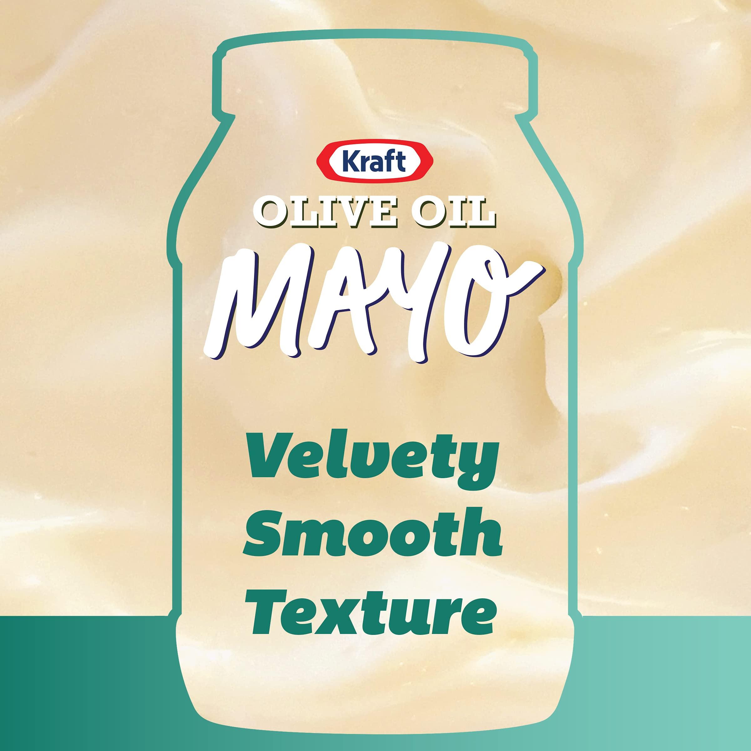 Kraft Kraft Mayo with Olive Oil Reduced Fat Mayonnaise - Rich and Flavorful Condiment for Sandwiches, Dips and Dressings, Made W Cage-Free Eggs, For a Keto Low Carb Lifestyle, 12 Ct Pack, 30 Fl Oz Jars