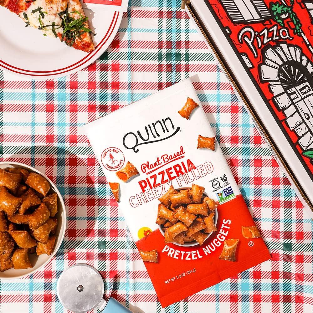 Quinn Quinn Pizzeria Cheezy Filled Pretzel Nuggets - Made with Real Ingredients, Whole Grain Sorghum, Sea Salt, Vegan, Gluten Free, Dairy Free, Non-GMO - 5.8 Oz (Pack of 8)