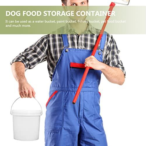 Housoutil Housoutil Water White Plastic Bucket with Handle Lid 8L Ice Cream Tub Heavy Duty Portable All Pail Bucket Container for Food Toy Treasure 5 Gallon Bucket 5 Gallon Bucket 5 Gallon Bucket