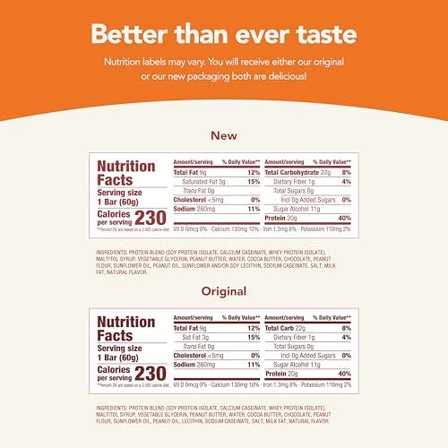 think! think! Protein Bars, High Protein Snacks, Gluten Free, Kosher Friendly, Creamy Peanut Butter, Nutrition Bars, 2.1 Oz per Bar, 12 Count (Packaging May Vary)