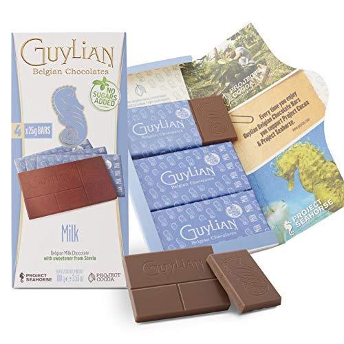 GuyLian Guylian Milk Chocolate No-Sugar Added Bar, 3.5-Ounce Boxes (Pack of 24)