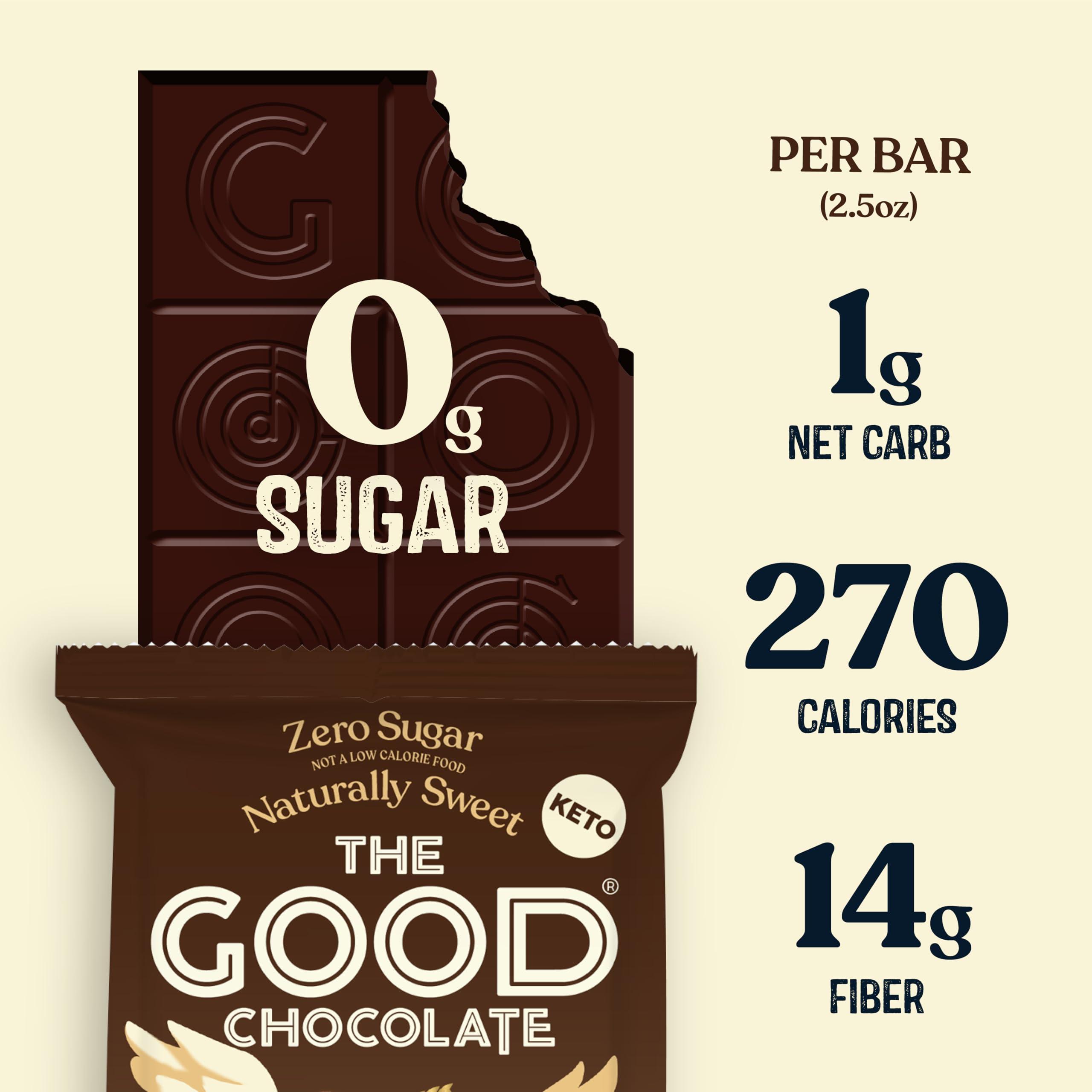 The Good Chocolate THE GOOD CHOCOLATE - Keto Dark Chocolate Coffee Bars with Zero Sugar & Lower Net Carb - Dark Chocolate Bar that Offers Lower Calorie Chocolate Candy - Keto Snack Low Carb All Natural Non-GMO (6 Bars)