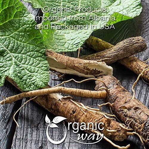 Organic Way Organic Way Dried Burdock Root | Herbal Tea (Arctium lappa) Cut & Sifted - Organic & Kosher Certified | Raw, Vegan, Non GMO & Gluten Free | USDA Certified | Origin - Albania (1/4LBS / 4Oz)