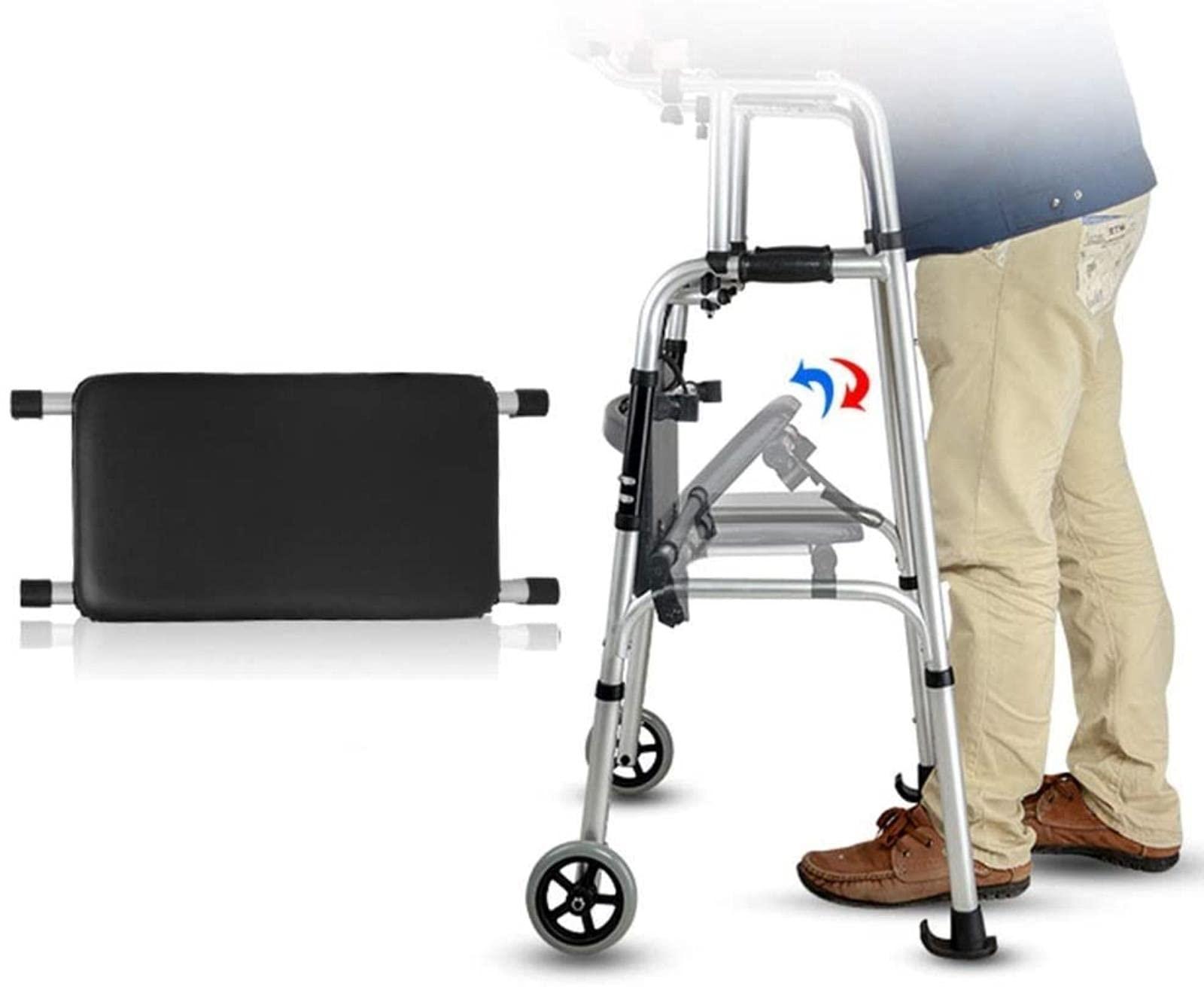 BHANAY Rollator Walker Mobility Walking Aid for Adult Elderly Walker Old Man Standing Stand Disabled, Obese Patients Walking Frame Height Adjustable