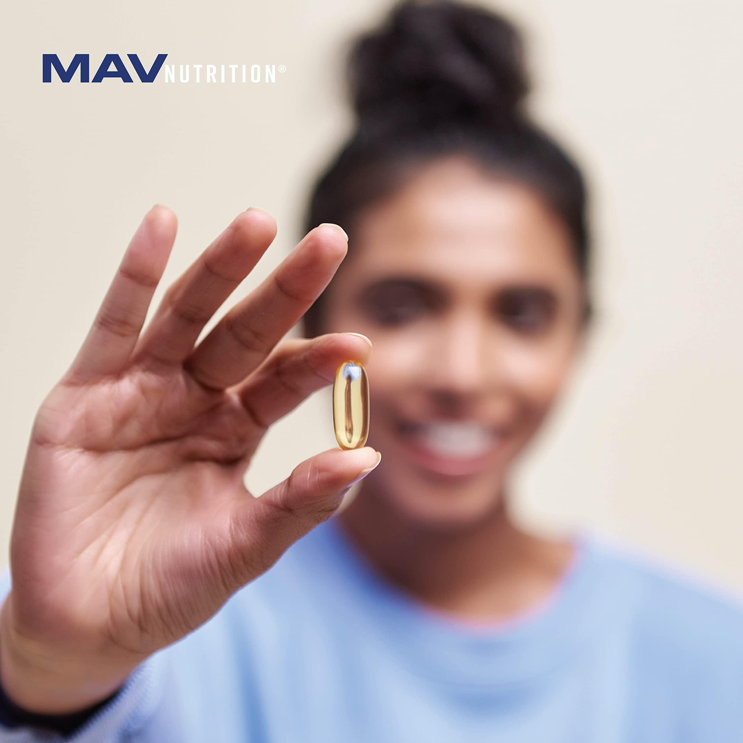 MAV NUTRITION Triple Strength Omega 3 Fish Oil 1200 mg | EPA & DHA | Wild Caught, Sustainably Sourced Omega-3 Fatty Acids | Premium Burpless Fish Oil Supplements | Non-GMO, Third-Party Tested | 30 Softgels