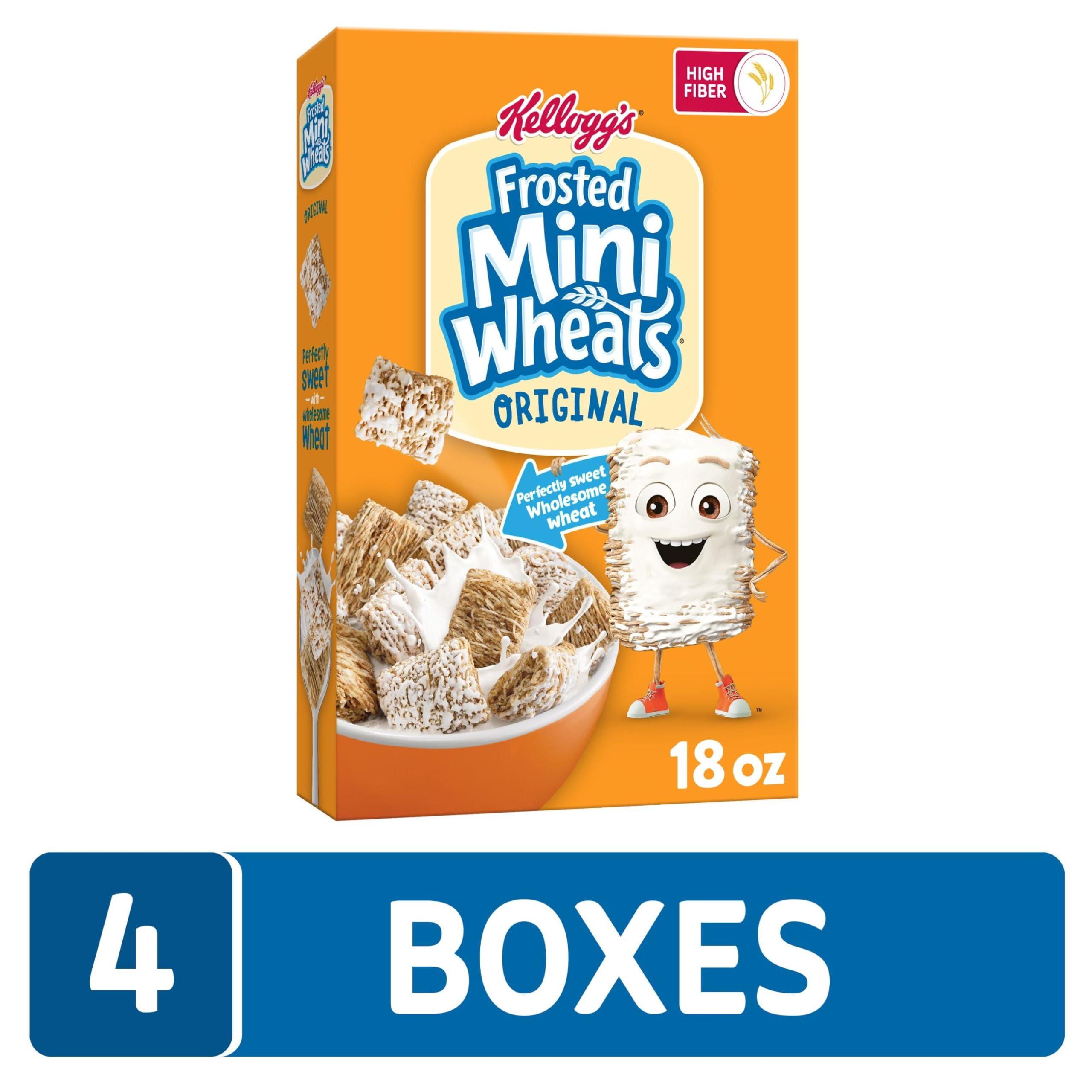 Frosted Mini-Wheats Frosted Mini-Wheats Breakfast Cereal, Kids Cereal, Family Breakfast, Original (4 Boxes)