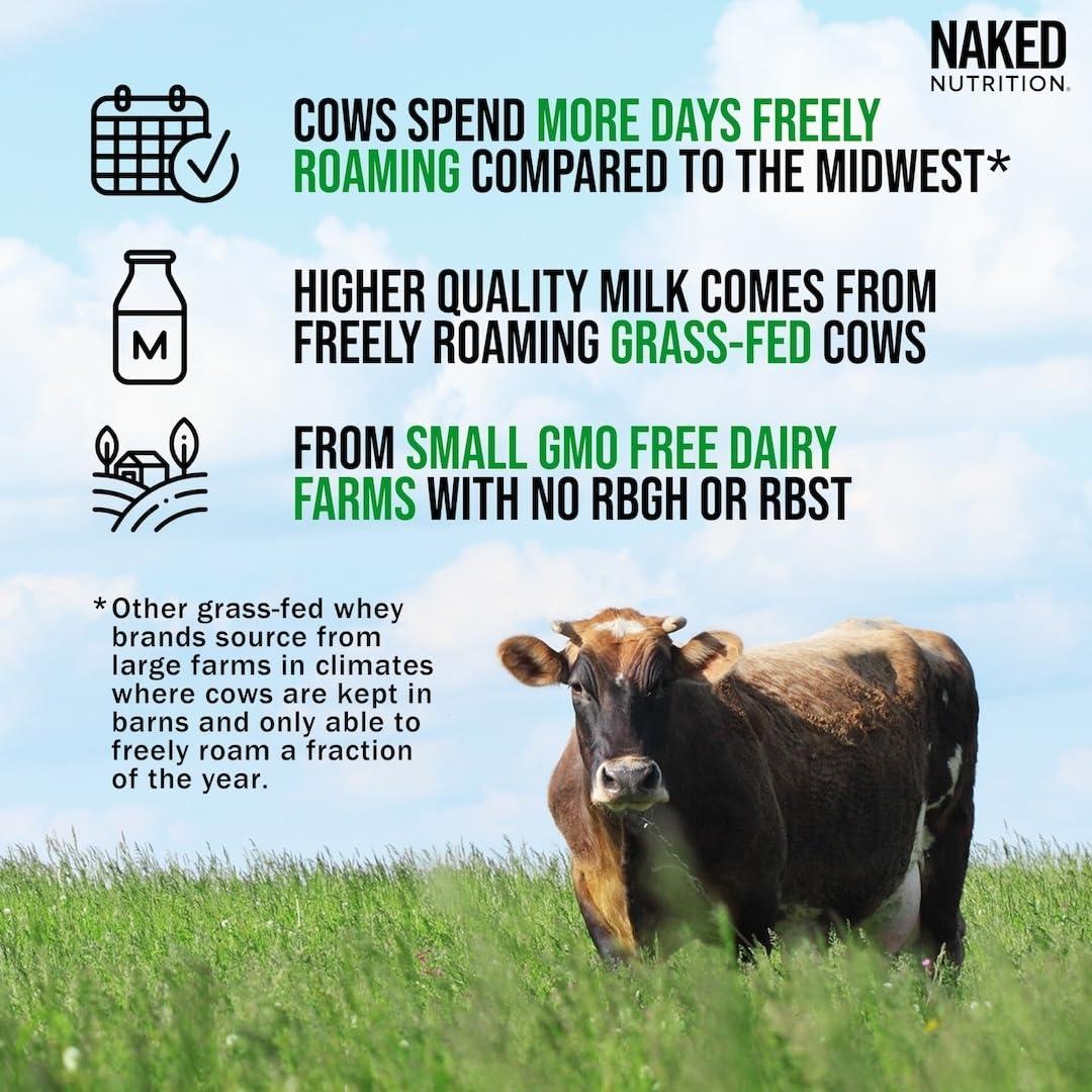 NAKED nutrition NAKED Whey Protein Supplement Powder, Chocolate, GMO Free, Soy Free, Gluten Free Aid Muscle Growth and Recovery 60 Servings, 5 Ib