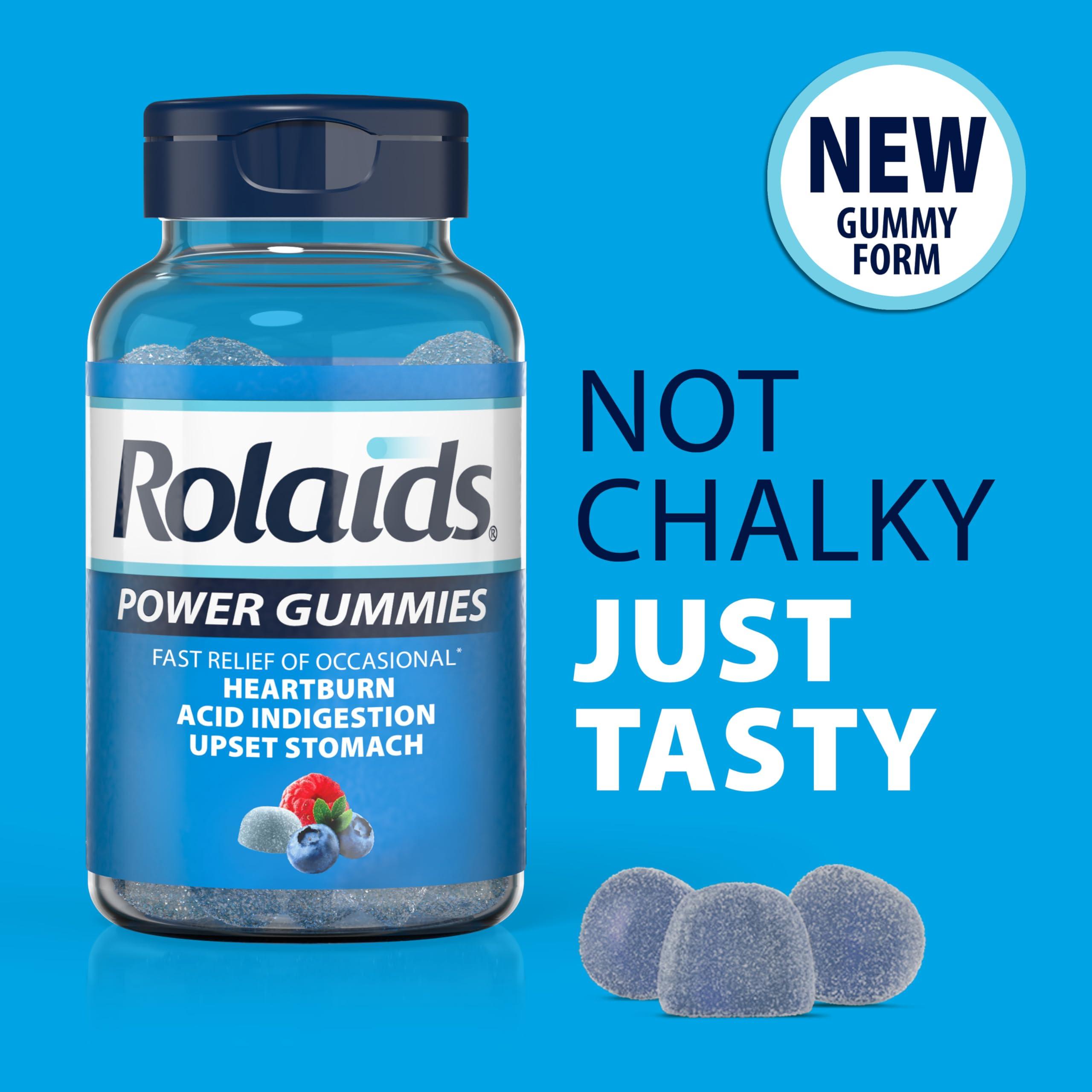 Rolaids Rolaids Power Gummies, Fast Relief of Occasional Heartburn and Acid Indegestion, Dietary Supplement, Smooth Berry, 54 Gummies