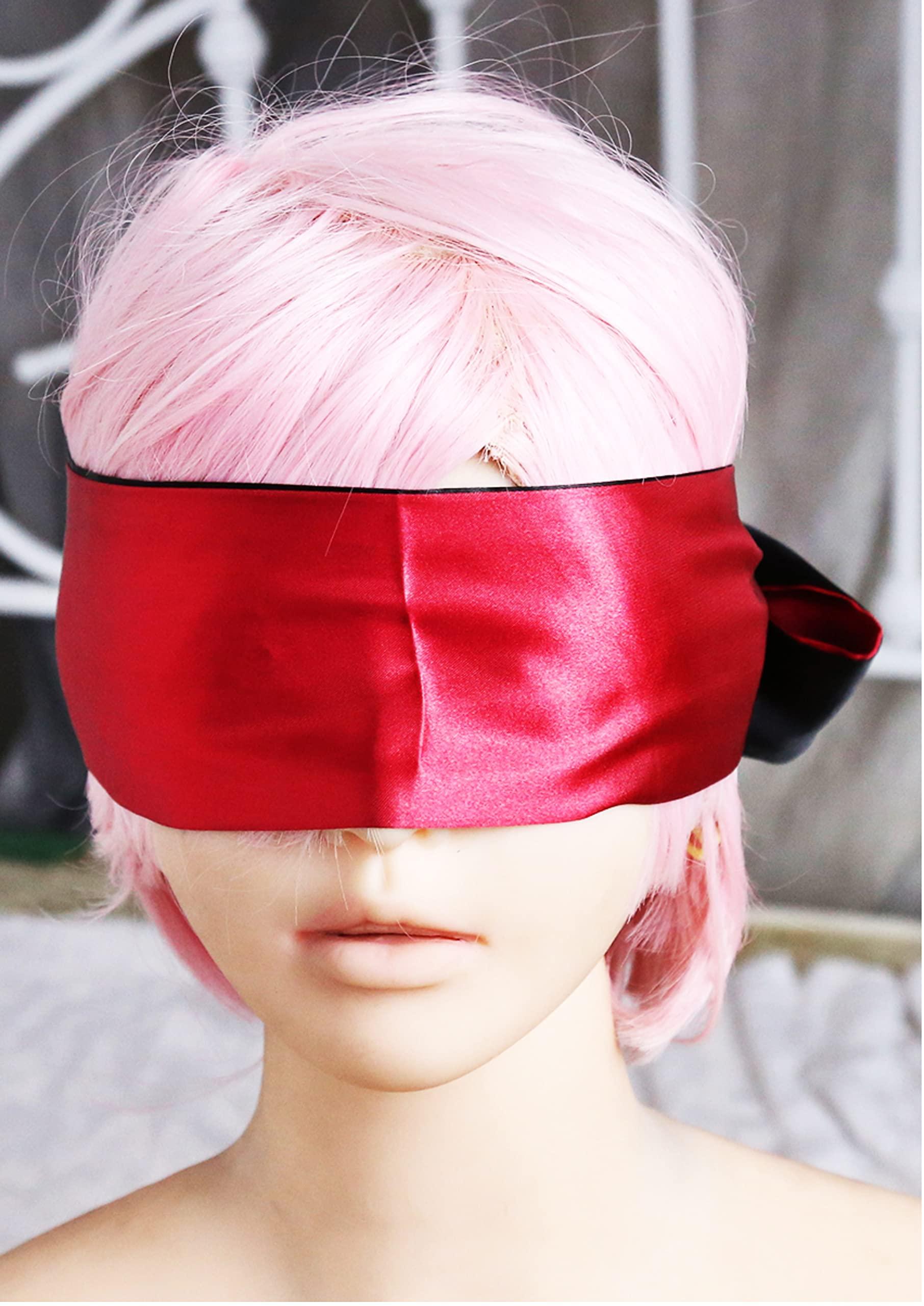 PASTOS Satin Eye Mask Sleep Mask - Red Blindfold Satin Eye Mask - Eye Blindfold Sleep Mask 59 Inch (59)
