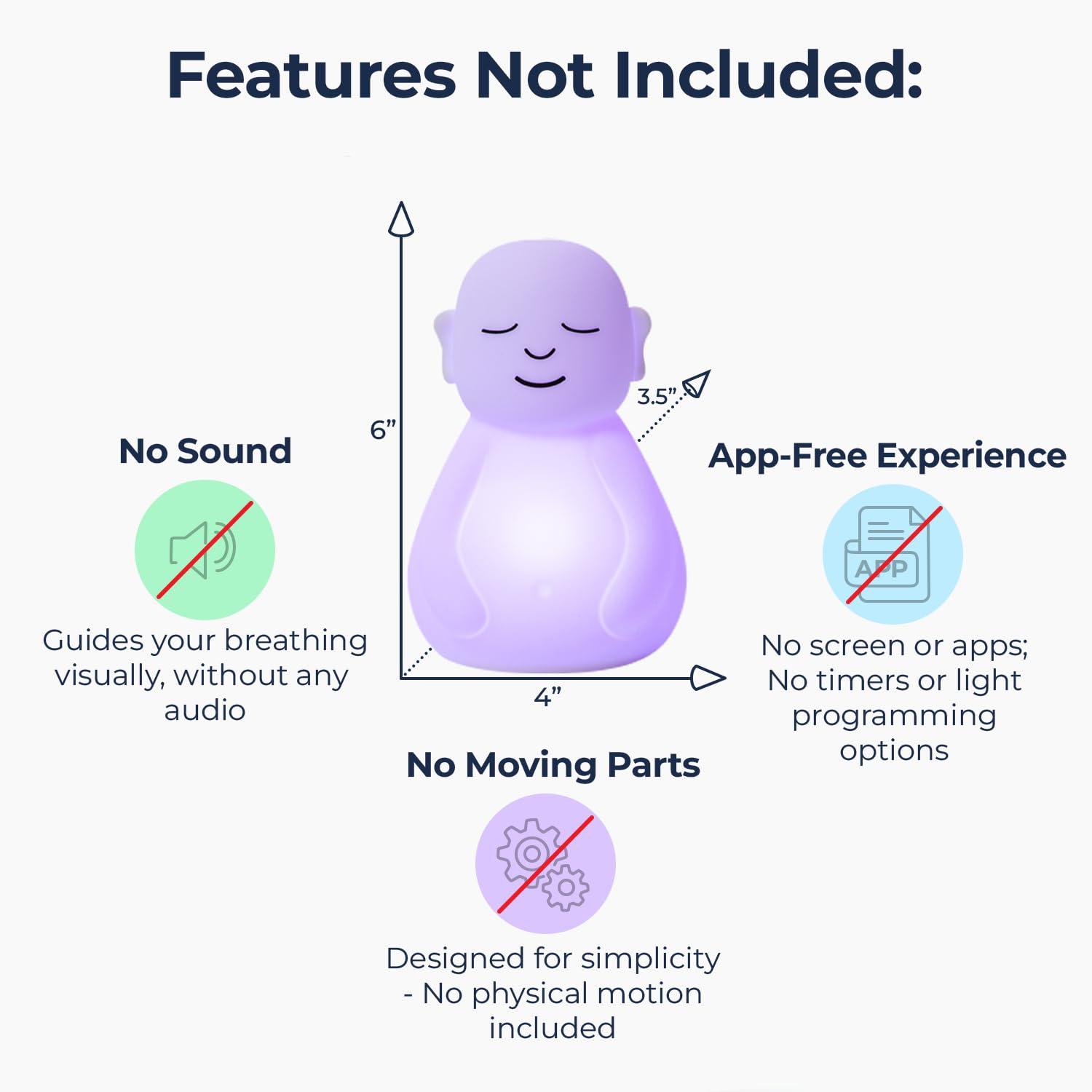 Mindsight Mindsight \'Breathing Buddha\' Guided Visual Meditation Tool for Mindfulness | Slow Your Breathing & Calm Your Mind for Stress & Anxiety Relief | Perfect for Adults & Kids | Relaxing Self Care Gift