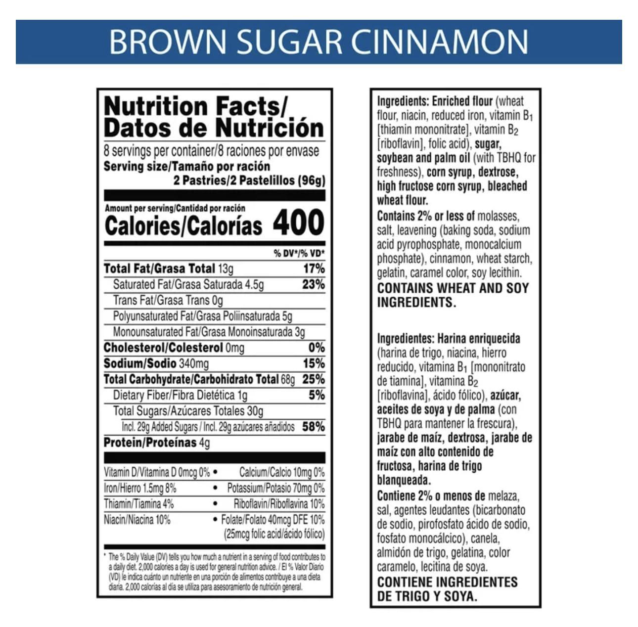 Pop-Tarts Kellogg\'s Pop-Tarts Frosted Brown Sugar Cinnamon - Toaster Pastries Breakfast for Kids, Value Pack (16 Count)