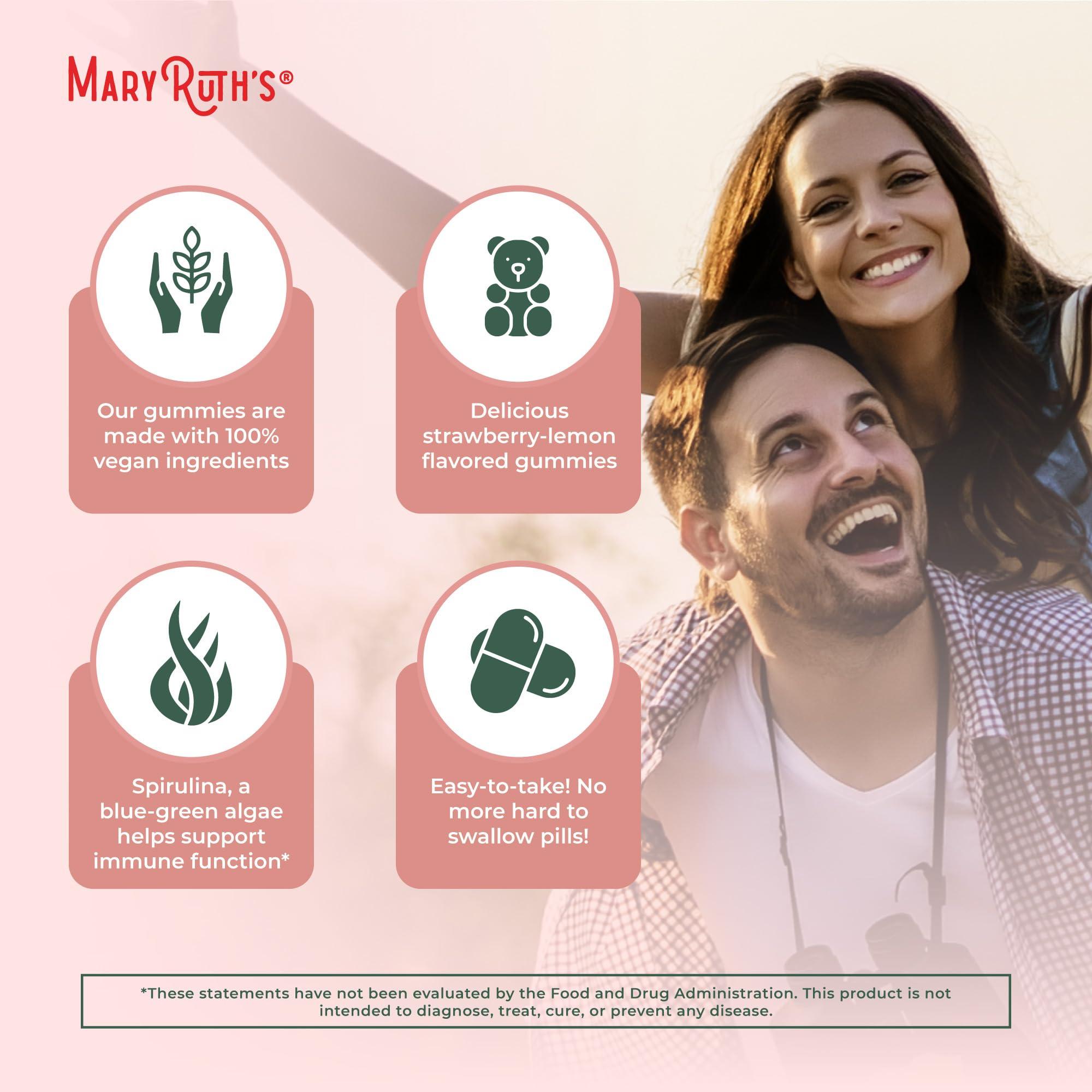 MaryRuth Organics MaryRuth Organics Spirulina Gummies Made with Organic Spirulina | Superfood Gummies for Ages 14+ | Vegan | Non-GMO | 90 Count