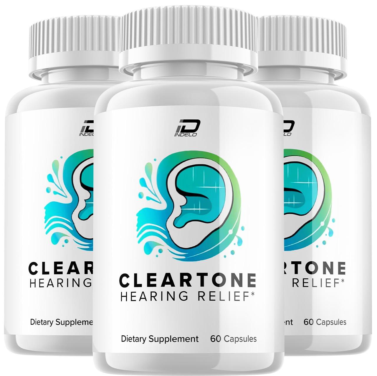 Indelo ClearTone Healthy Ear Support Supplement, Clear Tone Ear Ringing Relief, ClearTne Tinnitus Treatment, Advanced Formula Clear Tone for Hearing Support Reviews (3 Pack - 180 Capsules)