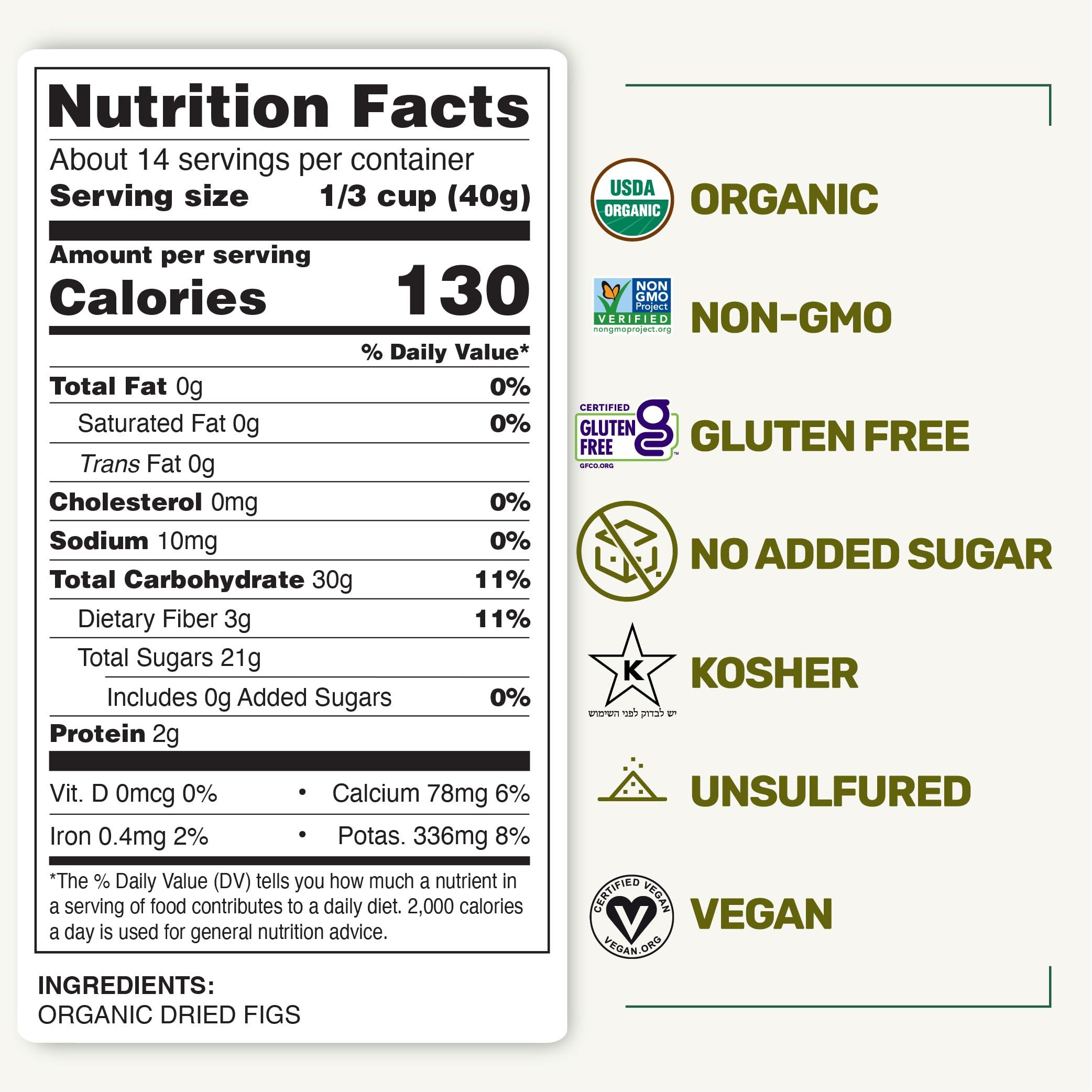 Happy Village Organic Turkish Dried Figs, No Sugar Added Dried Fruit | Happy Village | 20 OZ Fresh Packed - Unsweetened Unsulfured Fruits - Sun Dry Smyrna Fig