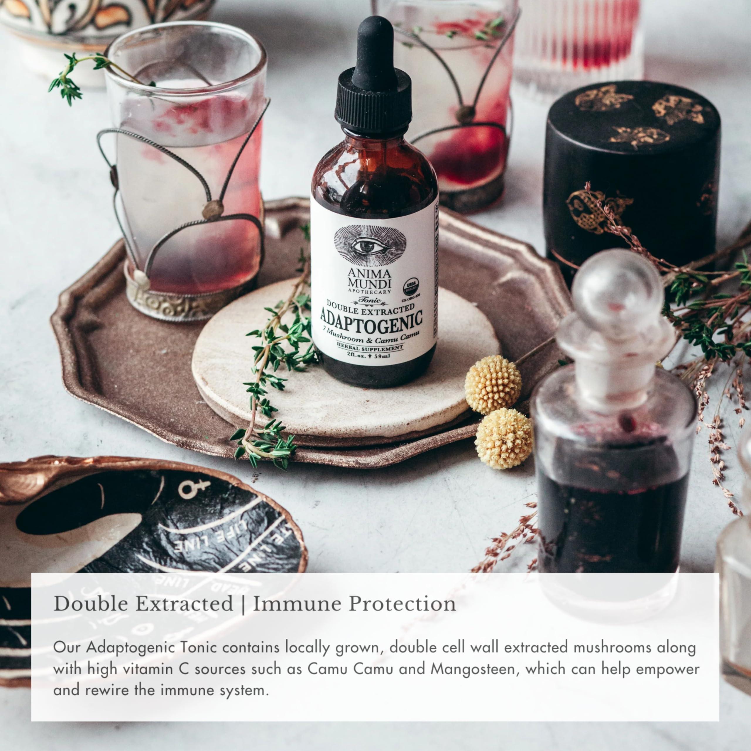 Anima Mundi Apothecary Anima Mundi Adaptogenic 7 Mushroom Drops - Adaptogenic Blend with Organic Mushroom Extracts - Liquid Immune Support Tincture with Reishi, Lion\'s Mane, Cordyceps & Chaga Mushroom Liquid Extract (2oz)