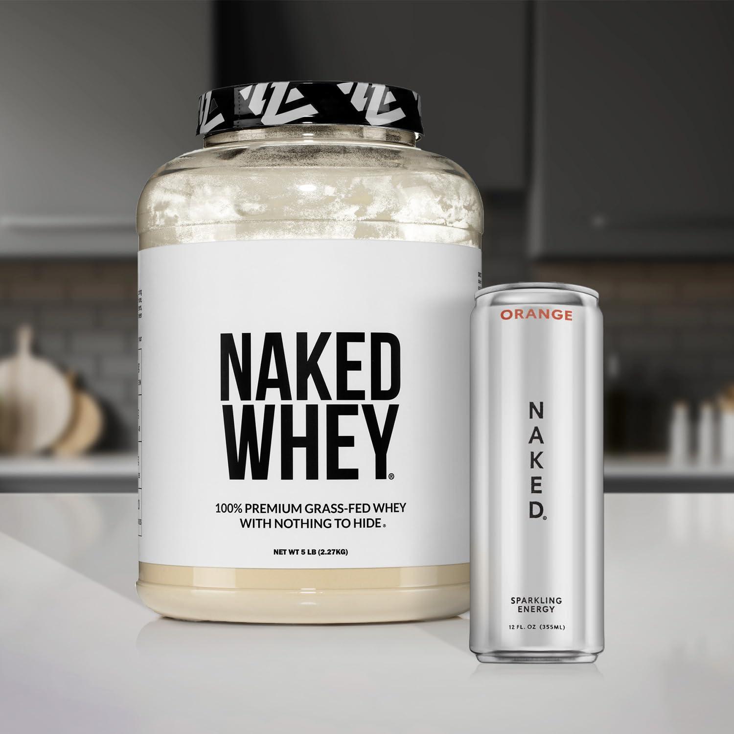 NAKED nutrition NAKED Whey Protein Supplement Powder, Chocolate, GMO Free, Soy Free, Gluten Free Aid Muscle Growth and Recovery 60 Servings, 5 Ib