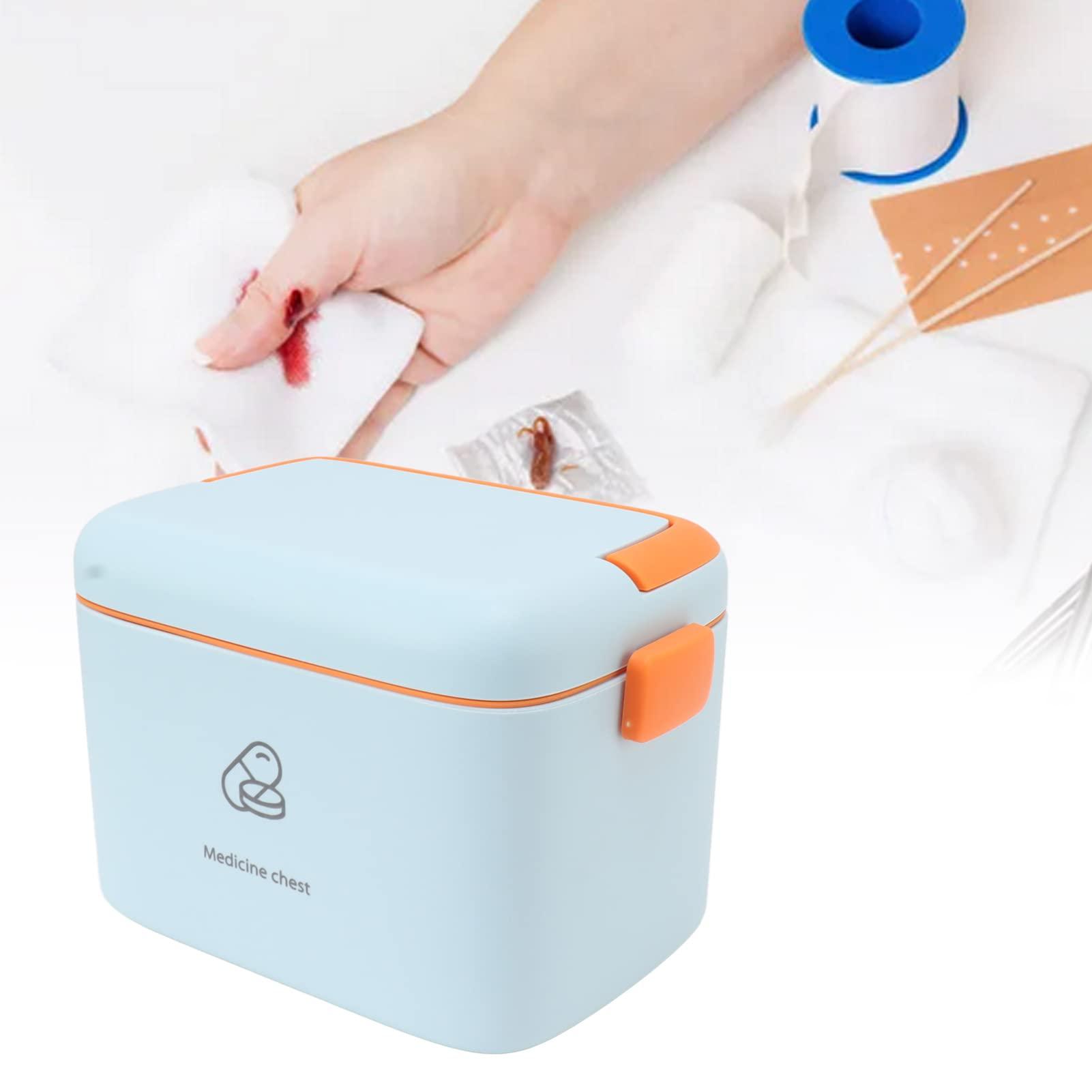 Kuuleyn Kuuleyn Portable Medicine Box, Plastic First Aid Storage Box, Large Medicine Storage Box Organizer Container Family Emergency Medicine Case with Removable Tray(A)