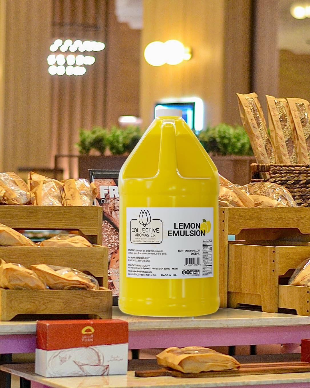 THE HONEST PRICE STORE Lemon Extract for Baking - Natural Lemon Flavoring Emulsion for Cookies, Frosting, Ice Cream, Smoothies & Beverage - 1 Gallon Kosher, Pure Lemon Extract by Collective Aromas Co.