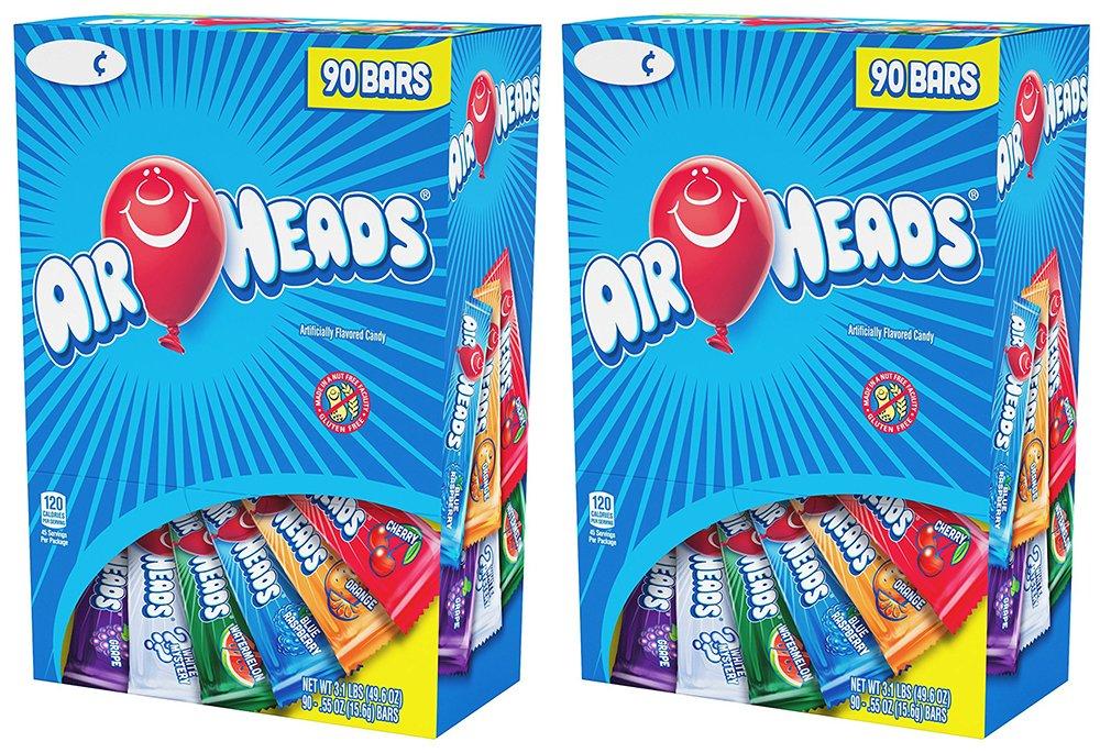 Airheads Airheads SUSIVP Chewy Fruit Candy, Variety Pack, 90 Count (Pack of 2)
