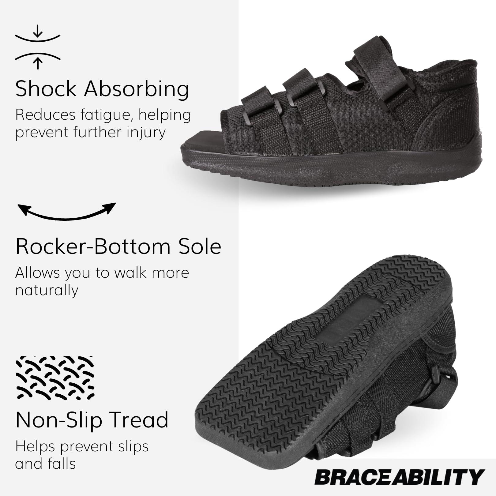 BraceAbility BraceAbility Post Op Shoe Foot Brace - Orthopedic Surgical Cast Shoe for Broken Toes, Injured Foot Protection, Stress Fracture Recovery Medical Boot for Women - FSA HSA Eligible (S - Female)