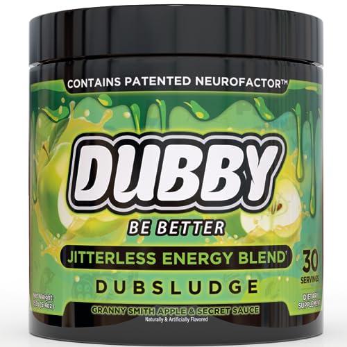 Dubby Dubby - Gamer Energy Drink Powder for Gaming - Sugar Free Energy Drinks, Nootropics Jitter-Free Natural Energy Powder, Green Apple and Secret Sauce Flavor, 30 Serving, 5.61 Ounces (DubSludge)