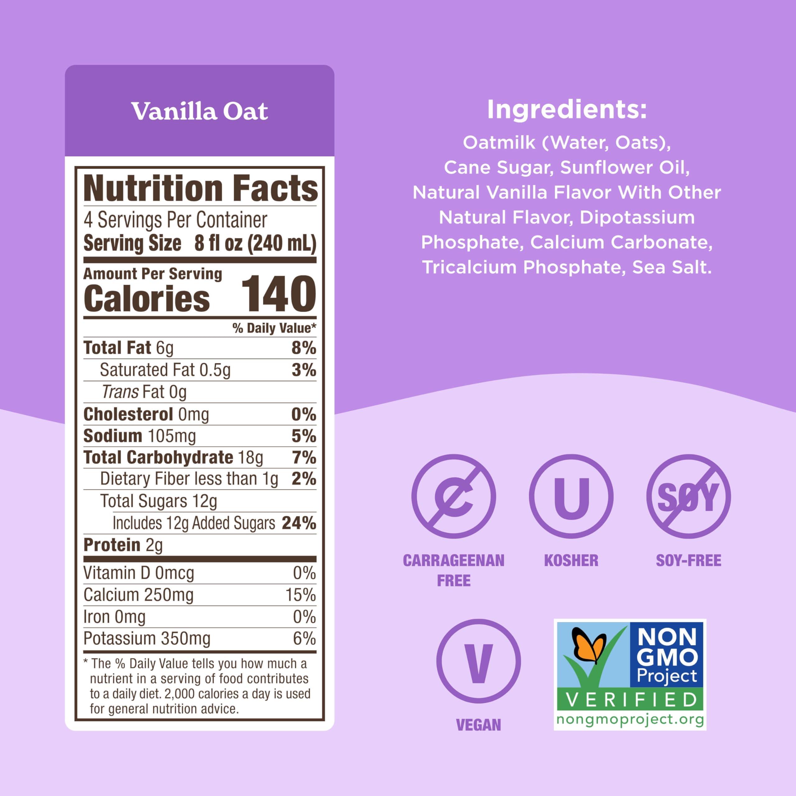 Califia Farms Califia Farms – Vanilla Oat Barista Blend Oat Milk, 32 Oz (Pack of 6), Shelf Stable, Dairy Free, Plant Based, Vegan, Gluten Free, Non GMO, Milk Frother, Creamer, Blue