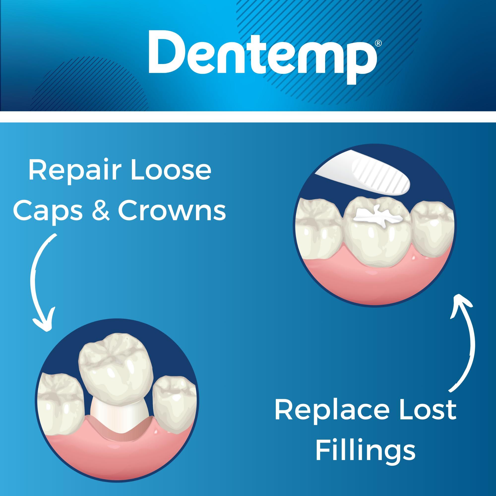 Dentemp Dentemp Maximum Strength Loose Cap and Lost Filling Repair - Dental Repair Kit for Instant Pain Relief (Pack of 3)