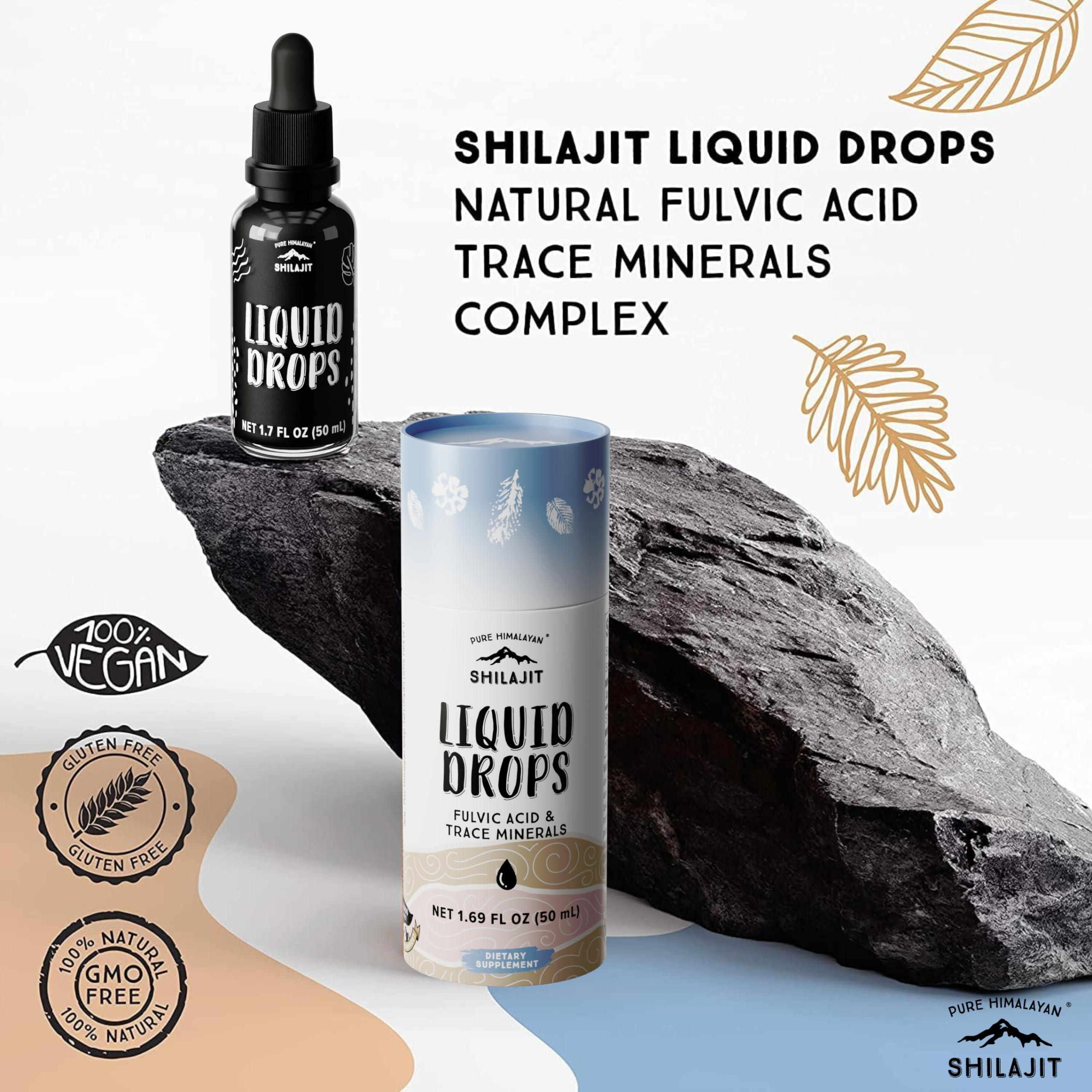 Pure Himalayan Shilajit Pure Himalayan Shilajit  Liquid Drops - The Purest Form of Shilajit, 99.9% Absorption for Immune Support, Energy Boost, Anti-Aging - Natural Trace Minerals & Fulvic Acid (50ml)