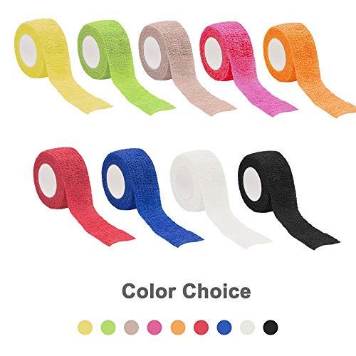 GooGou GooGou Self Adhesive Wrap Bandage Cohesive Bandage Breathable Self Adherent Wrap for Sprain Swelling and Soreness on Wrist and Ankle 10PCS 1 in X 14.7 ft (Green)