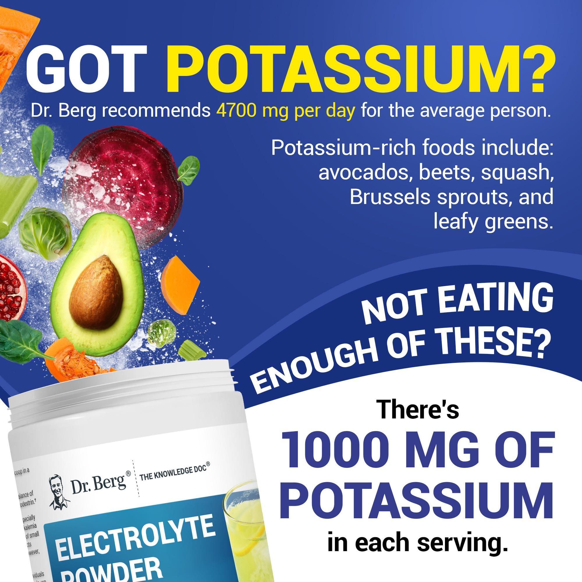 Dr. Berg Nutritionals Dr. Berg Zero Sugar Hydration Keto Electrolyte Powder - Enhanced w/ 1,000mg of Potassium & Real Pink Himalayan Salt (NOT Table Salt) - Lemonade Flavor Hydration Drink Mix Supplement - 100 Servings