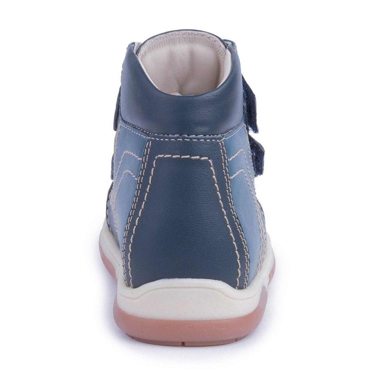 Memo Memo Kids Orthopedic Corrective High-Top Ankle Support AFO Brace-Like Shoes for Arch Supports to Treat and Prevent Tip Toe Walking Flat Feet in Toddler Boys, Navy Blue, 24 (8 M US Toddler)
