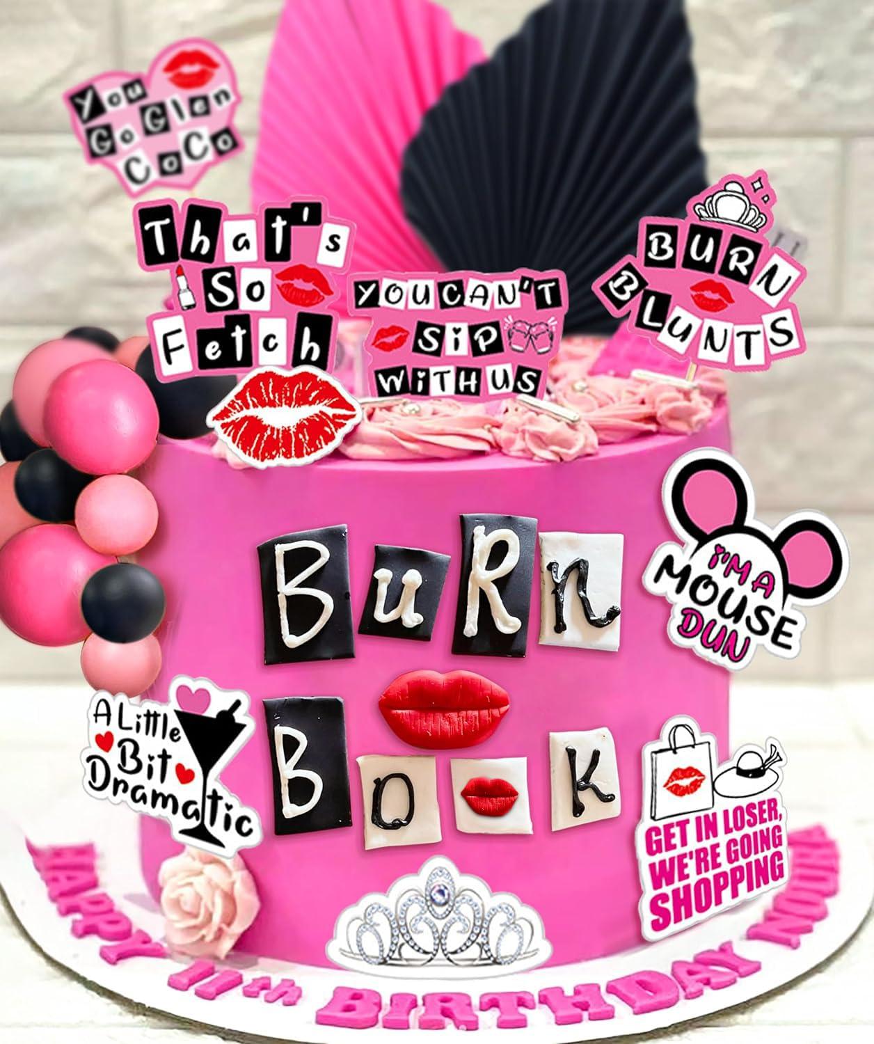 LaVenty LaVenty Mean Girl Cake Topper Mean Girl Birthday Party Decoration Cupcake Toppers for Wedding Bridal Shower Bachelorette Theme Girls Party Cake Decorations Supplies