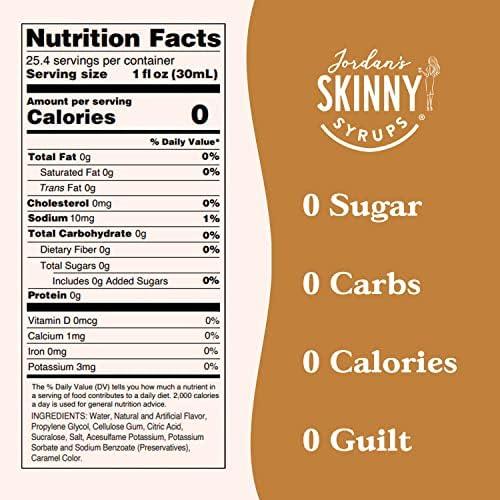 Jordan's Skinny Mixes Jordan\'s Skinny Syrups, Hazelnut Coffee Syrup, Sugar Free, 25.4 Ounces (Pack of 2), Zero Calorie Drink Flavoring & Mixes