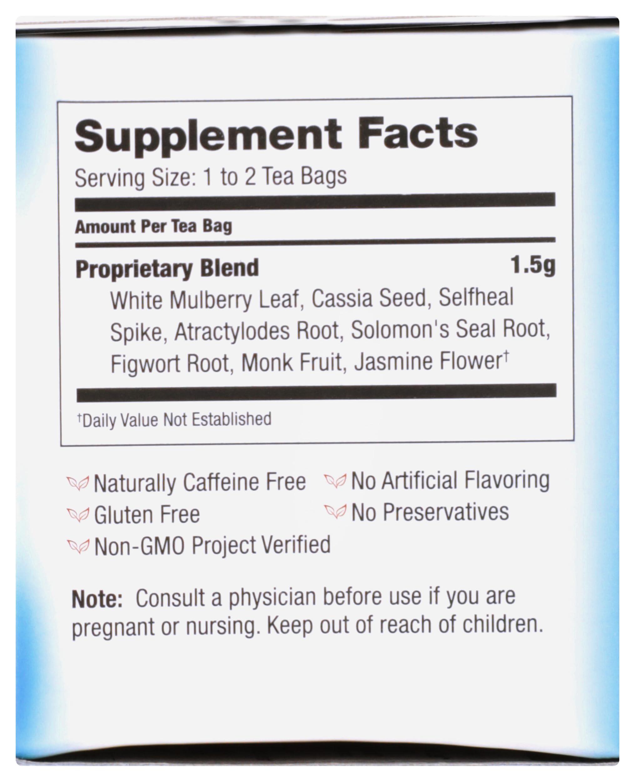 Bravo Tea Bravo Tea Sugar Level Herbal Tea with White Mulberry, Naturally Caffeine Free, Vegan Friendly, Gluten Free & Non-GMO, 20 Tea Bags (Pack of 6)