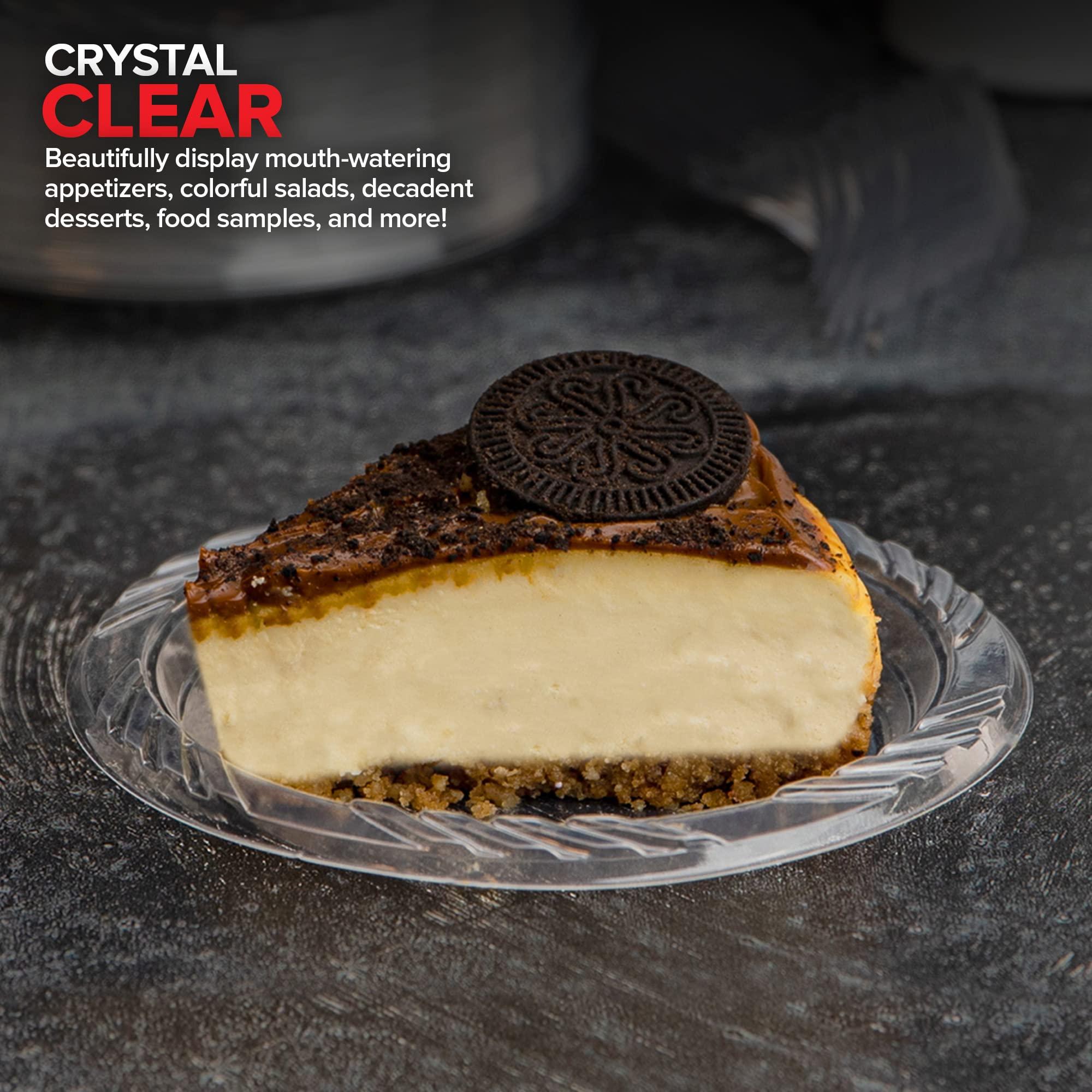 Stock Your Home Stock Your Home 6-Inch Clear Plastic Dessert Plates (120 Pack) Flexible Disposable Clear Plates for Dessert & Appetizers, Crystal Clear Small Plates for Parties & Catering, Clear Plastic Party Plates