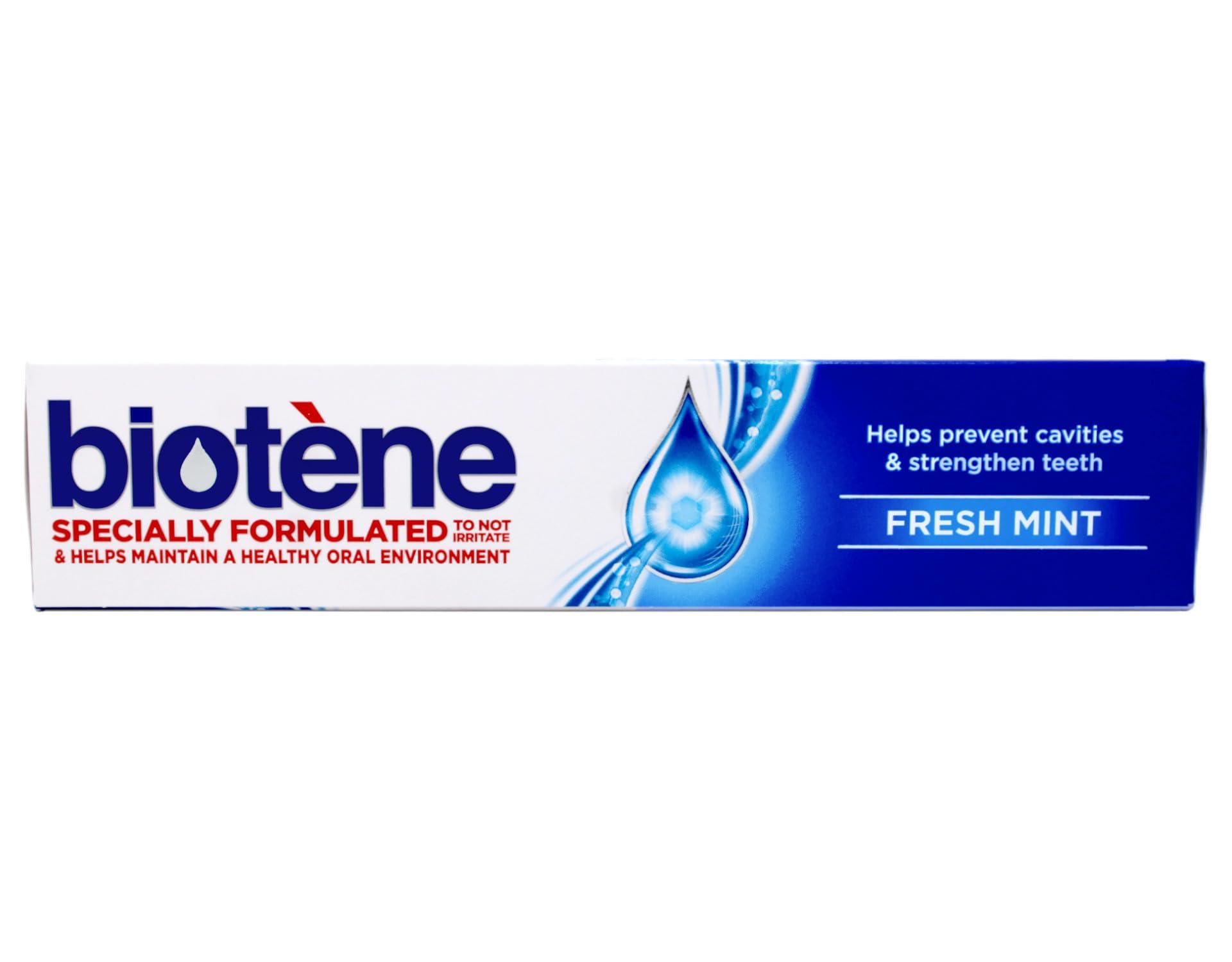 biotène Biotene Fluoride Toothpaste Gentle Formula Fresh Mint, 4.3 Ounce (Pack of 2)