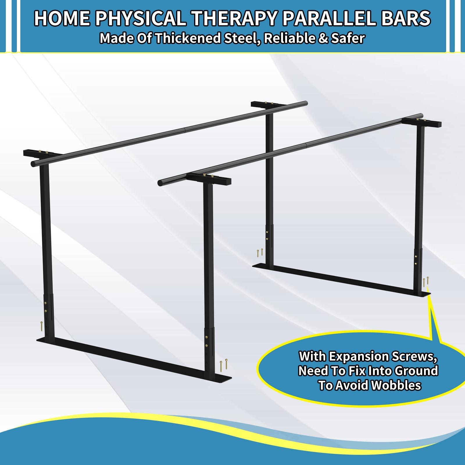 yeezoo Physical therapy parallel bars, Walking assist bar for rehab & walking balance issues, Adjustable height & width (8FT)