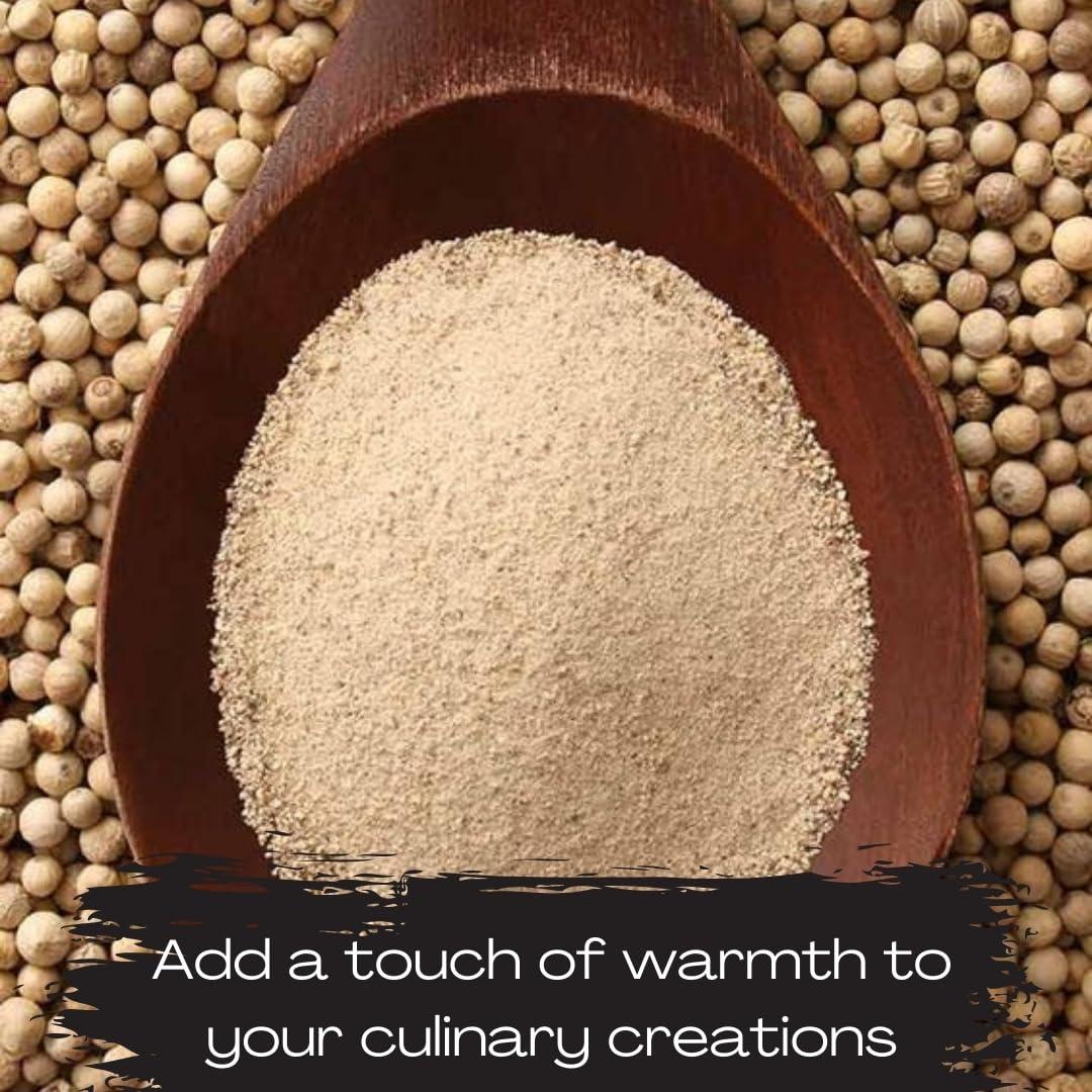 Jellybean Foods JellyBean Foods Gabby\'s Ground White Pepper - White Pepper Powder - Culinary White Pepper - White Pepper Enhance Flavor - Small Batch Ground White Pepper - Easy White Peppercorn Powder (5 oz)