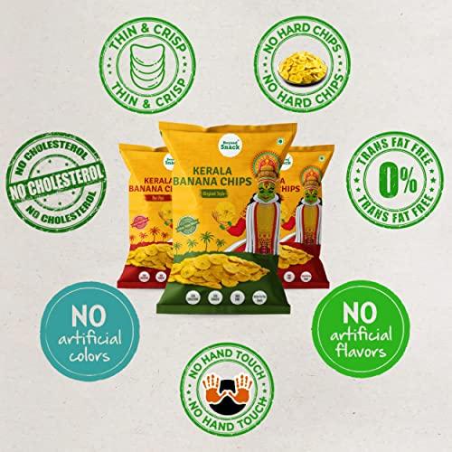 BEYOND SNACK Beyond Snck - Beyond Snack Kerala Banana Chips, No Hand Touch, Fully Automated- 2 Peri Peri & 1 Original Style, Pack of 3 (100 Grams Each)