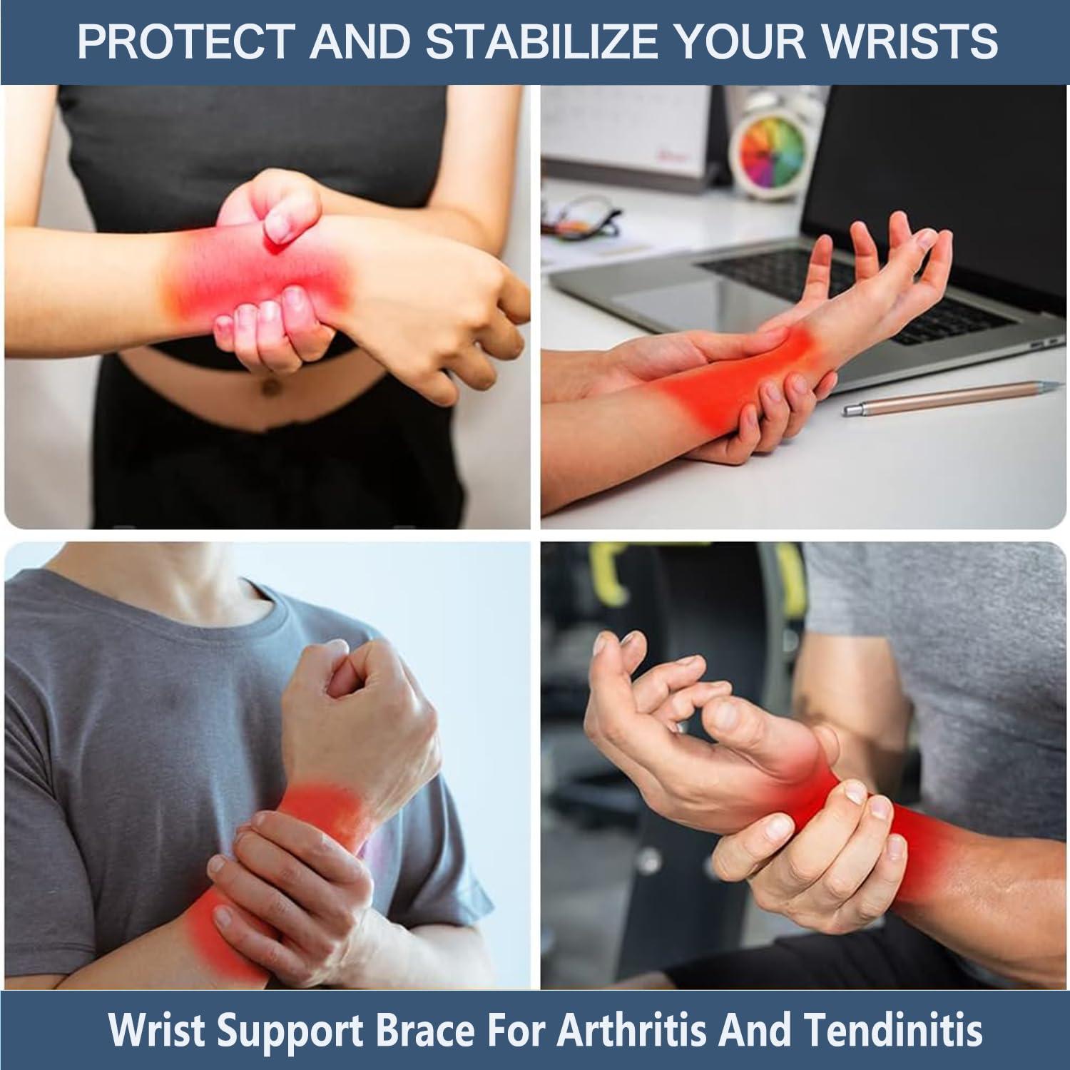 Cinlitek Cinlitek 2 Pack Wrist Wraps for Sports Protection and Pain Relief, Adjustable Wrist Support Strap for Tendonitis, Working Out, Weightlifting,Strength Training,Kettlebell,Unisex(Skin)
