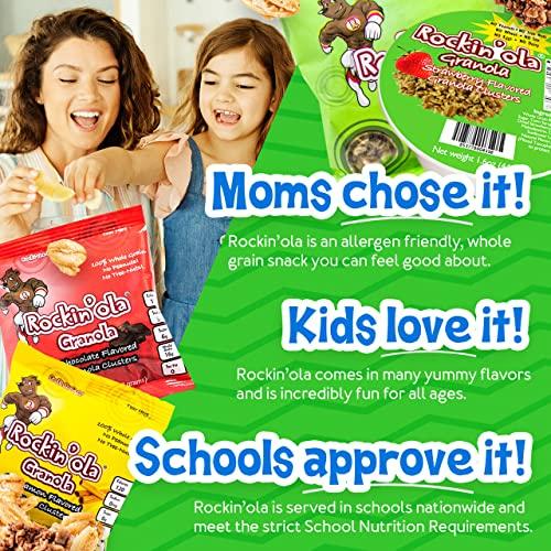 R ROCKIN' OLA Rockin Ola Protein Granola Clusters, Quick Breakfast Snack, Allergen Free, No Artificial Flavors, Colors or Preservatives, On-The-Go Healthy Snack Packets (25 Count, Protein Granola)