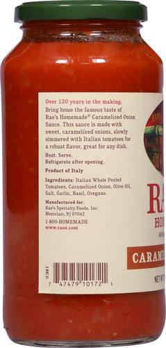 Rao\'s Homemade Rao\'s Homemade Caramelized Onion Sauce, 24 oz, Caramelized Onion and Tomato Sauce, All Purpose, Keto Friendly Pasta Sauce, Premium Quality Tomatoes from Italy