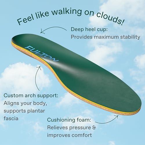 Fulton Fulton Custom Molding Cork Shoe Inserts for Women - Overpronation & Pain Relief Orthotic Insoles + Plantar Fasciitis Arch Support Inserts for Flat Feet to High Arch (Women\'s Size 10.5-11 Wide)
